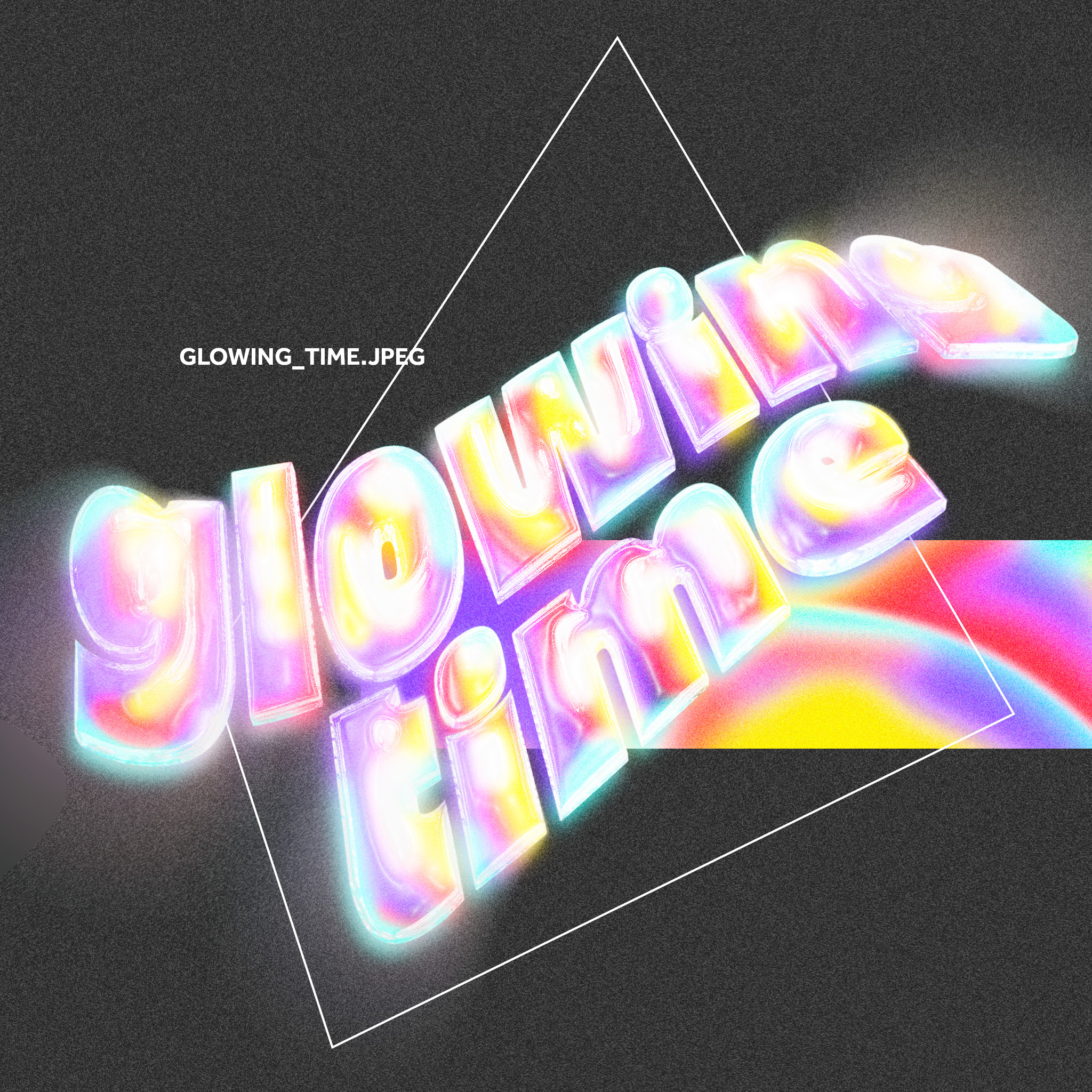 Glowing Time 3D Typography Design