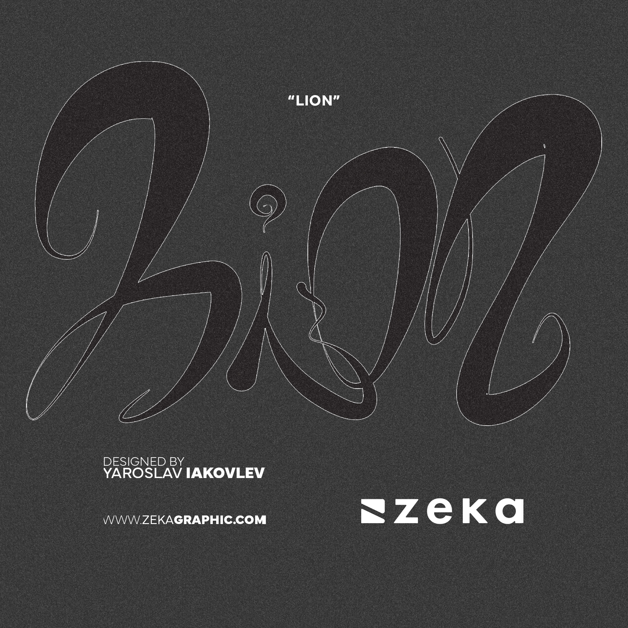 Lion Custom Typography Design by Zeka Design Square