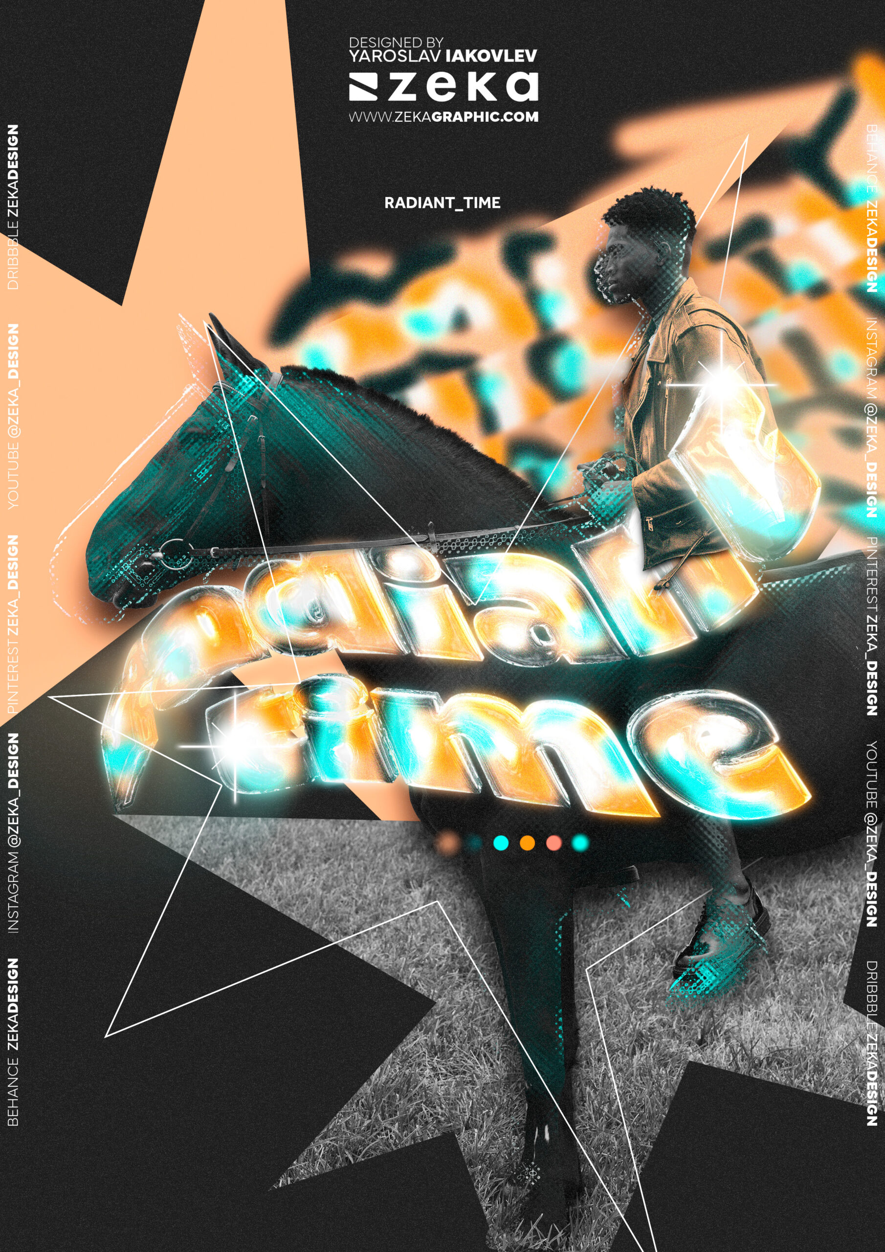 Radiant Time Poster Design 3D Typography by Zeka Design