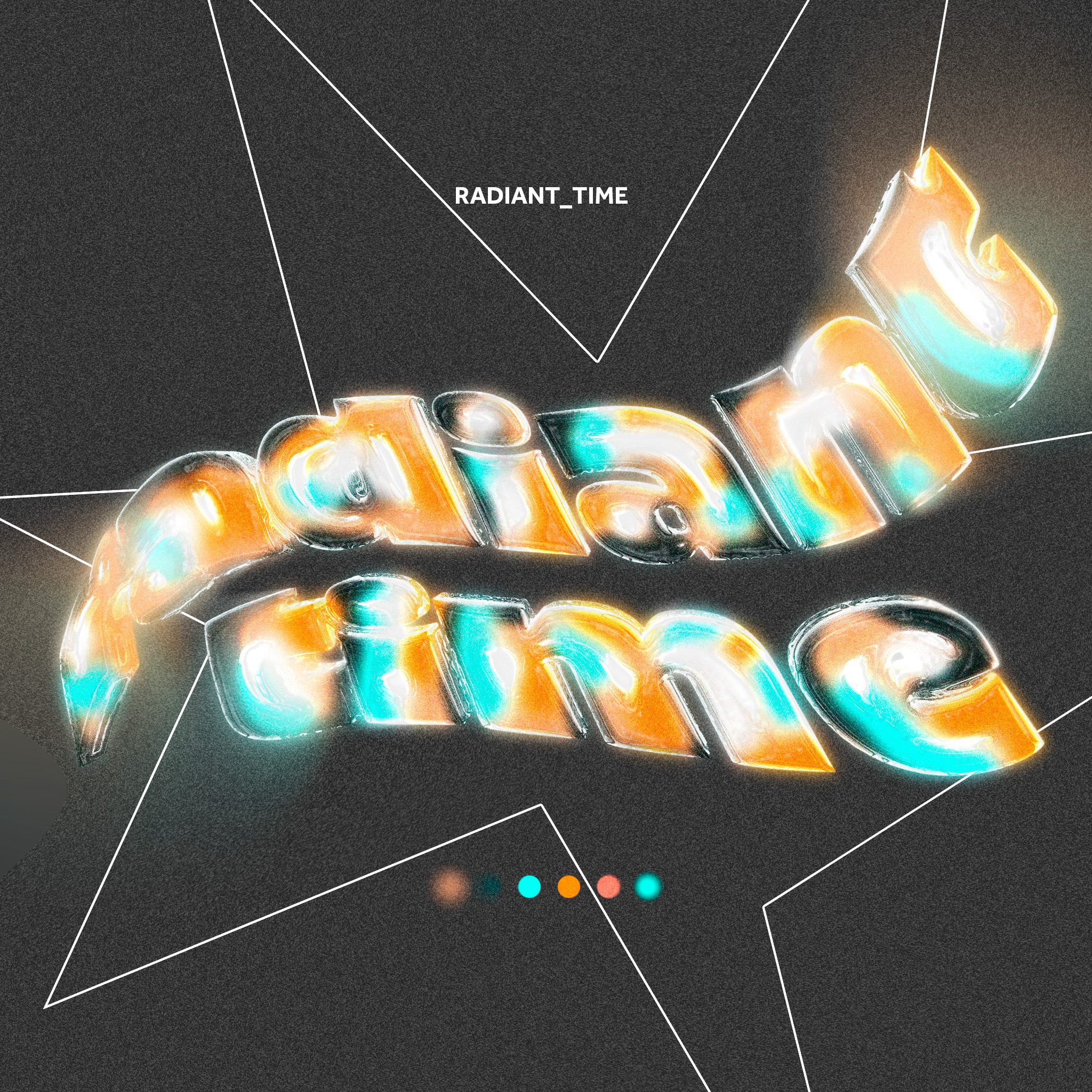 Radiant Time 3D Typography Design