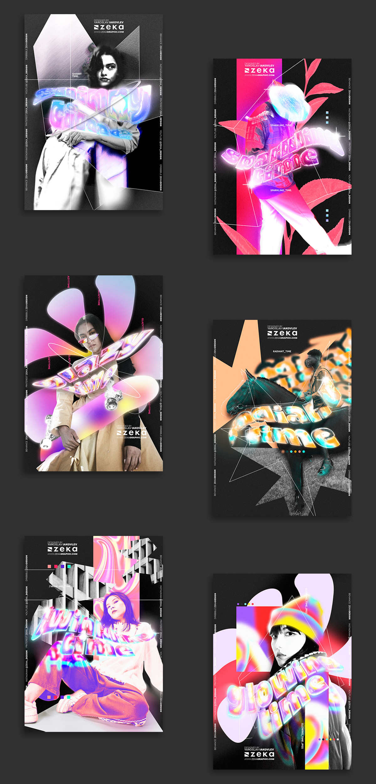 Shinny Poster Design and 3D Typography Inspiration by Zeka Design