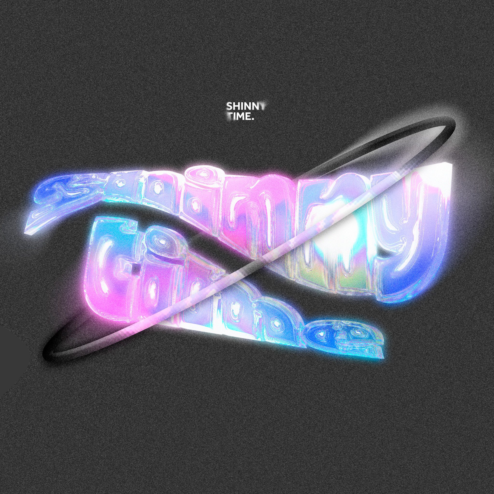 Shinny Time 3D Typography Design