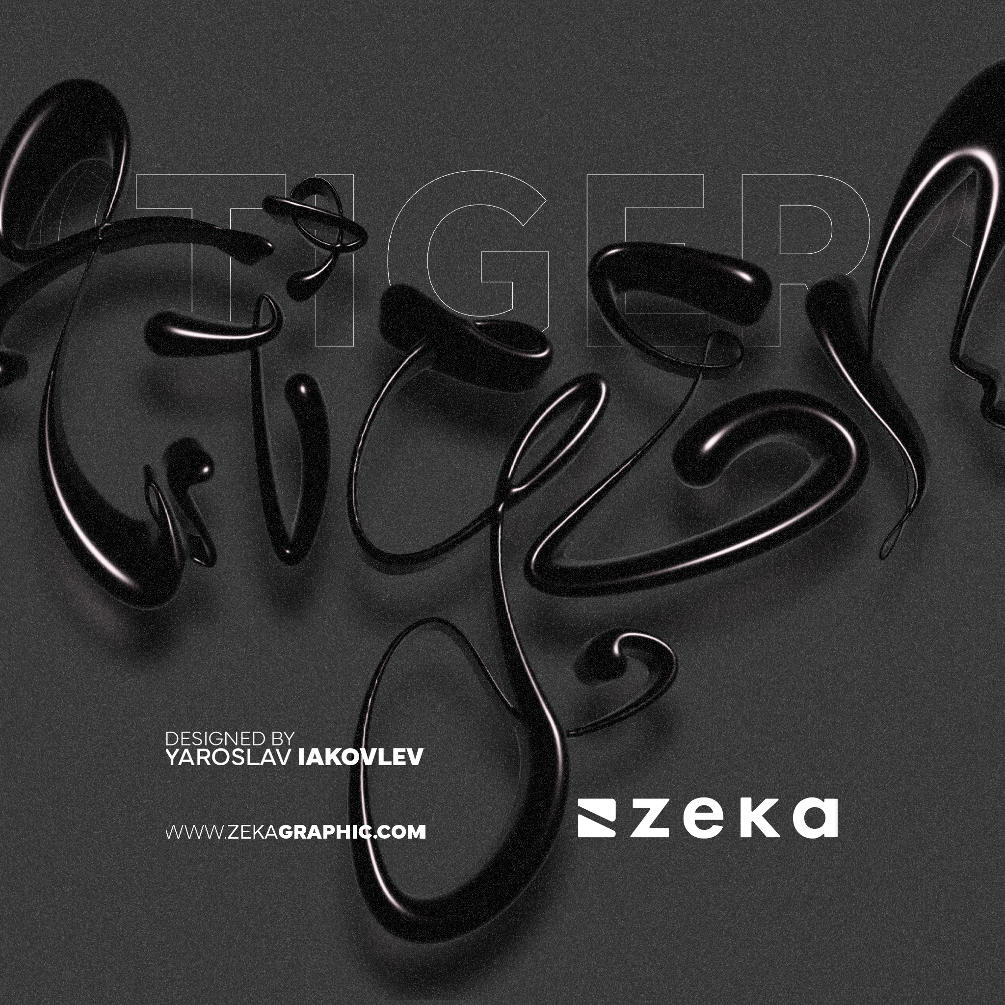 Tiger 3D Typography Design by Zeka Design Square