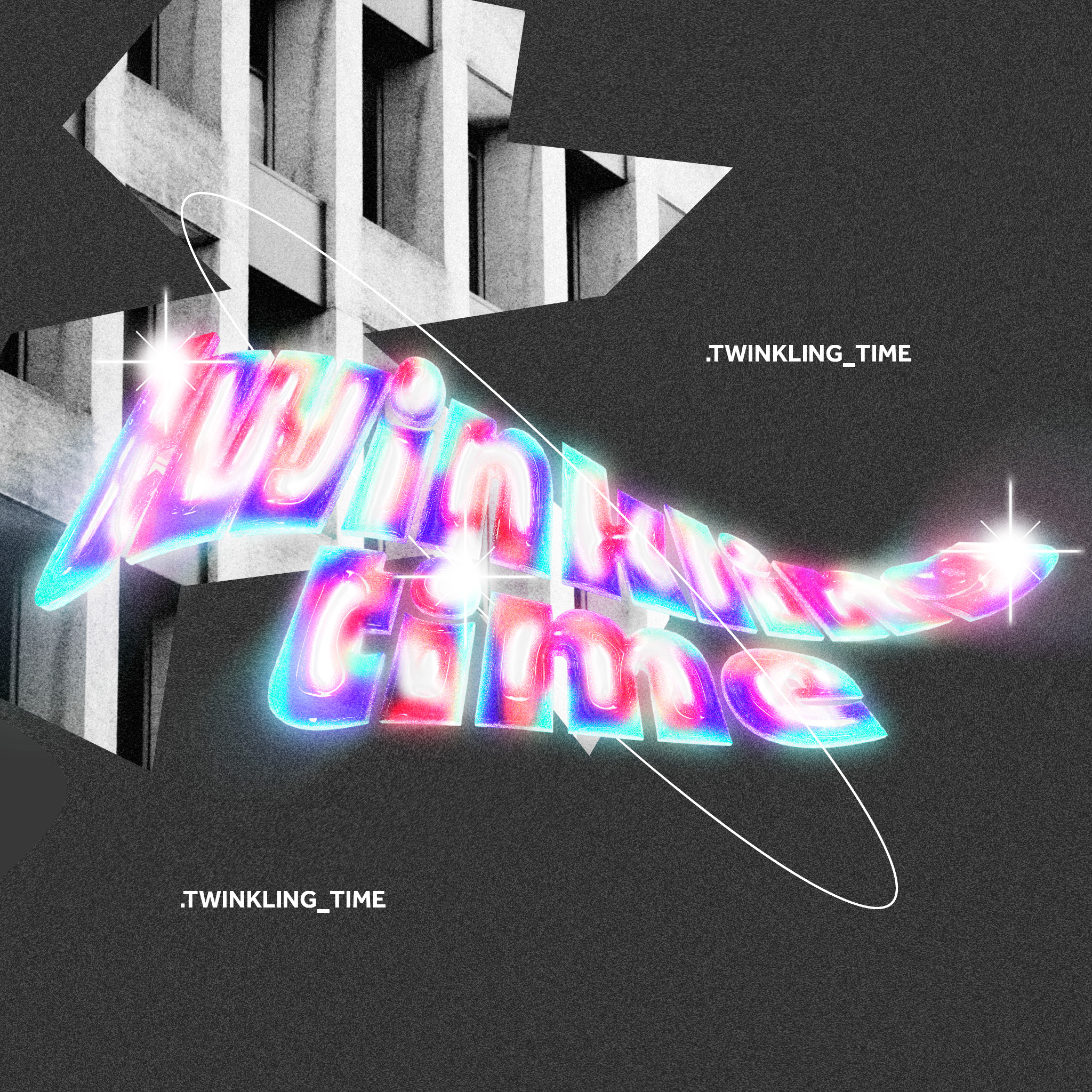 Twinkling Time 3D Typography Design