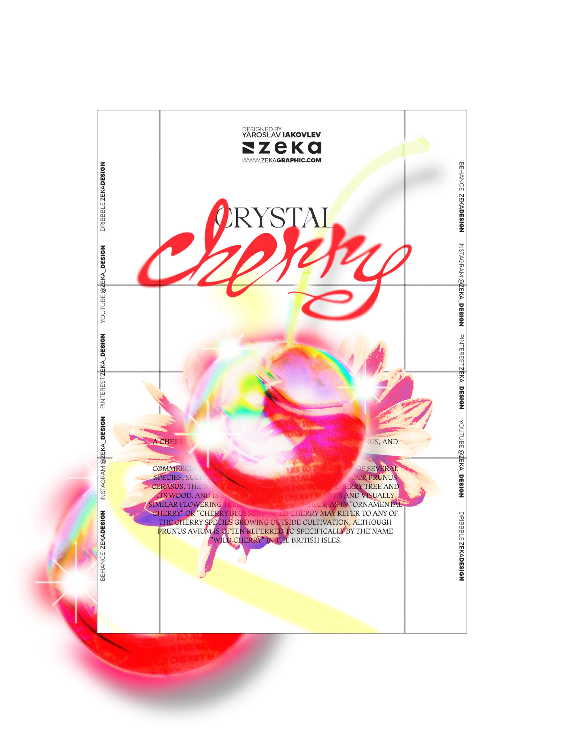 Crystal Cherry Poster Design and Custom Typography Inspiration by Zeka Design