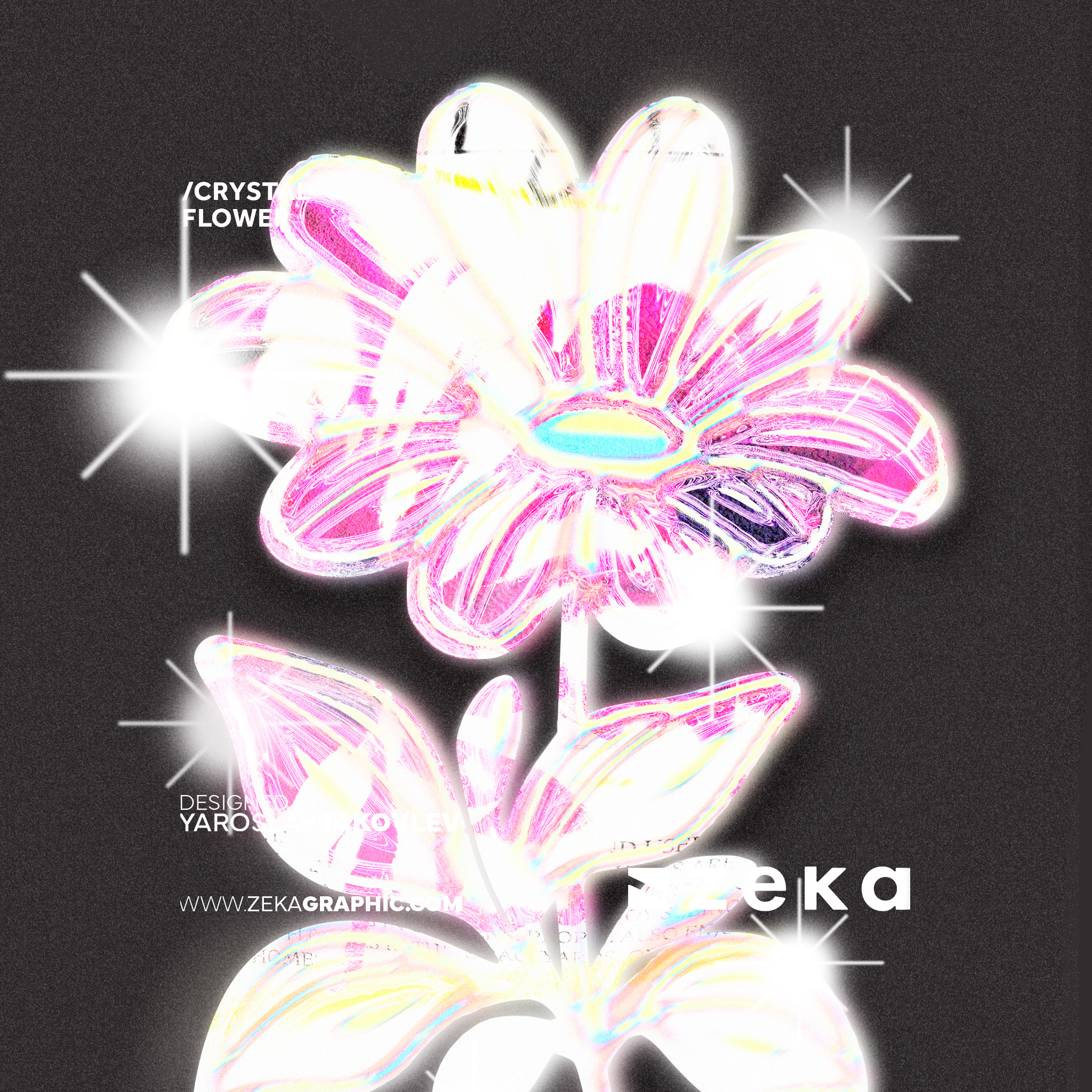 Crystal Flower Graphic Design Inspiration by Zeka Design