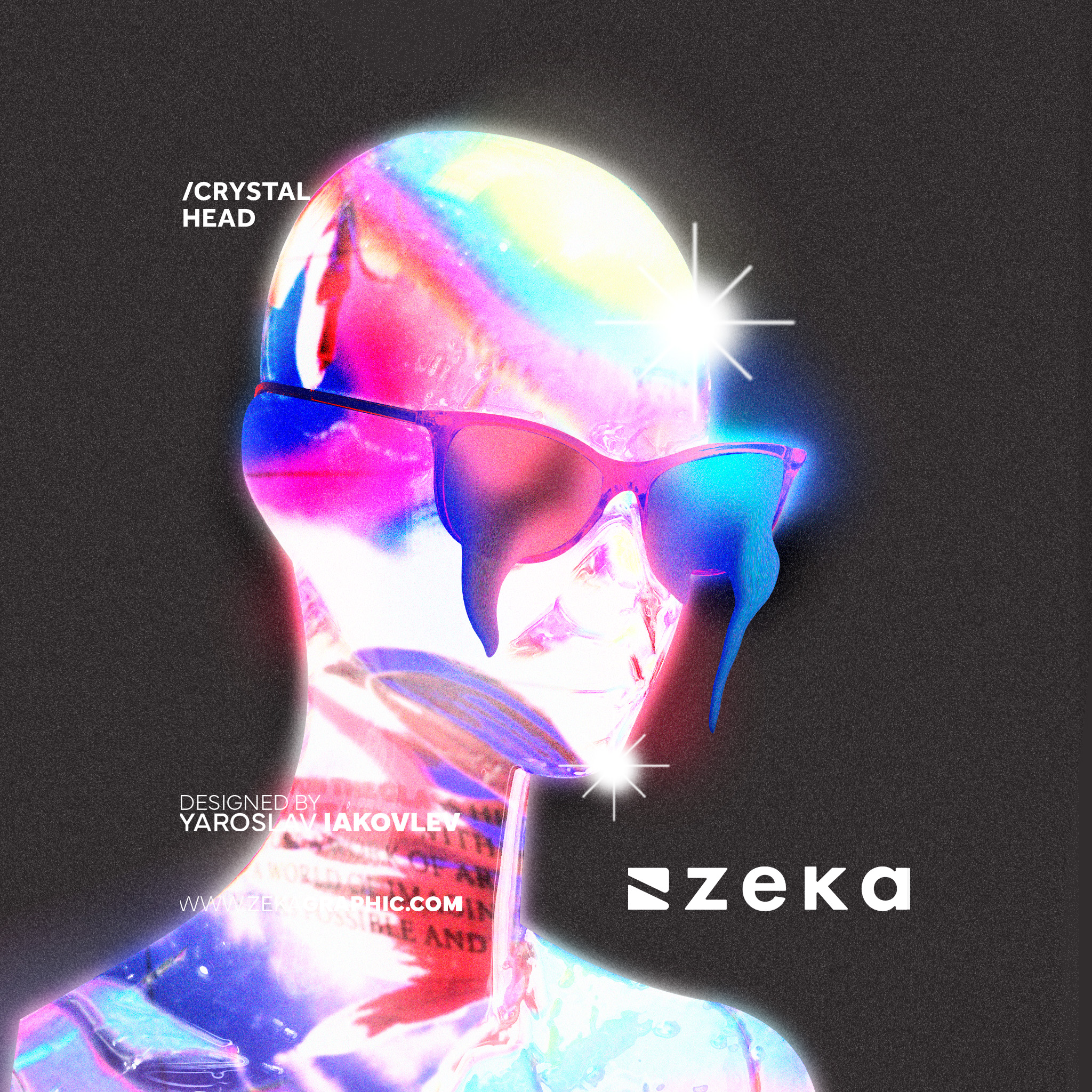 Crystal Head Graphic Design Inspiration by Zeka Design