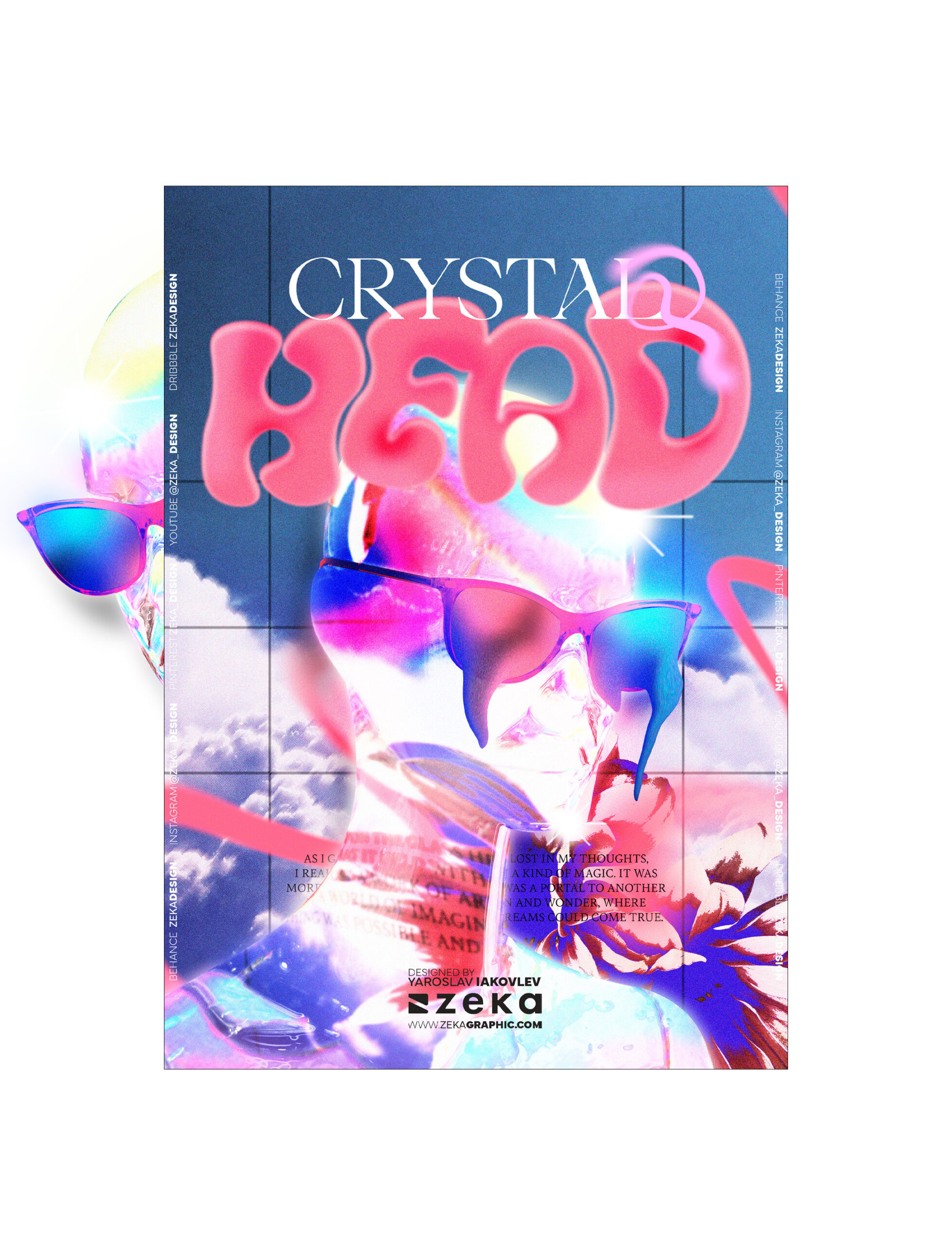 Crystal Head Poster Design and Custom Typography Inspiration by Zeka Design