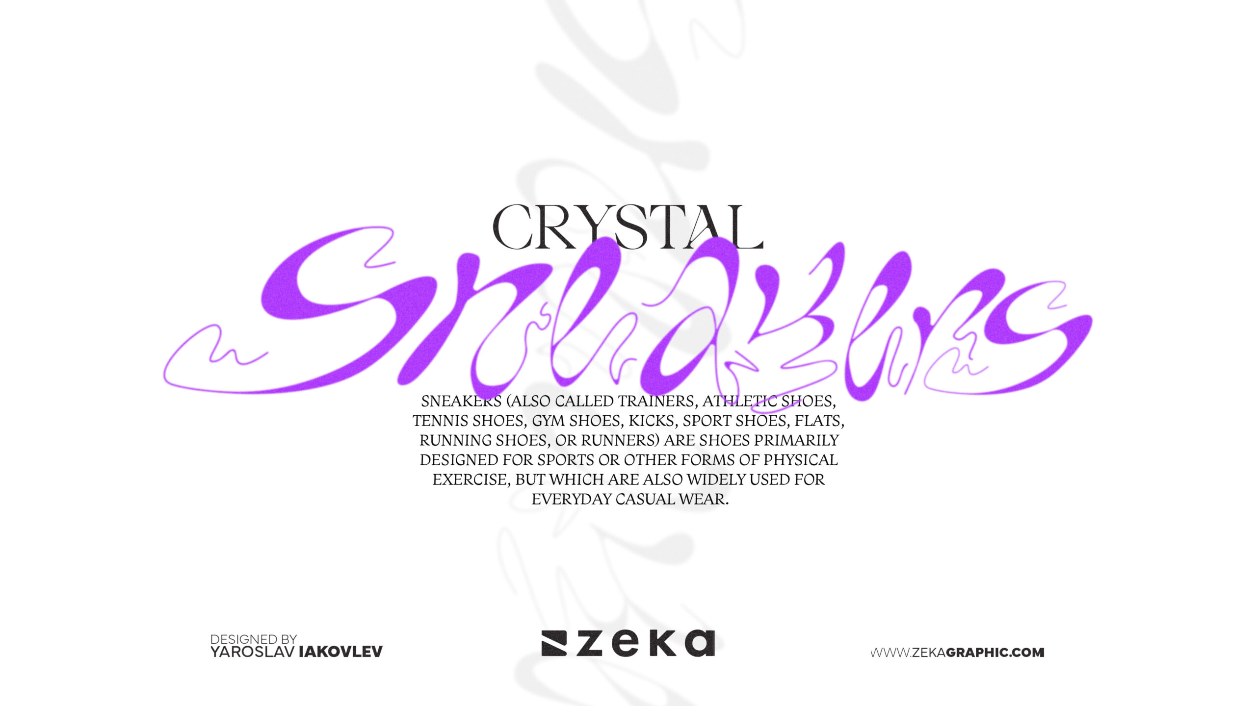 Crystal Sneakers Custom Typography Design by Zeka Design