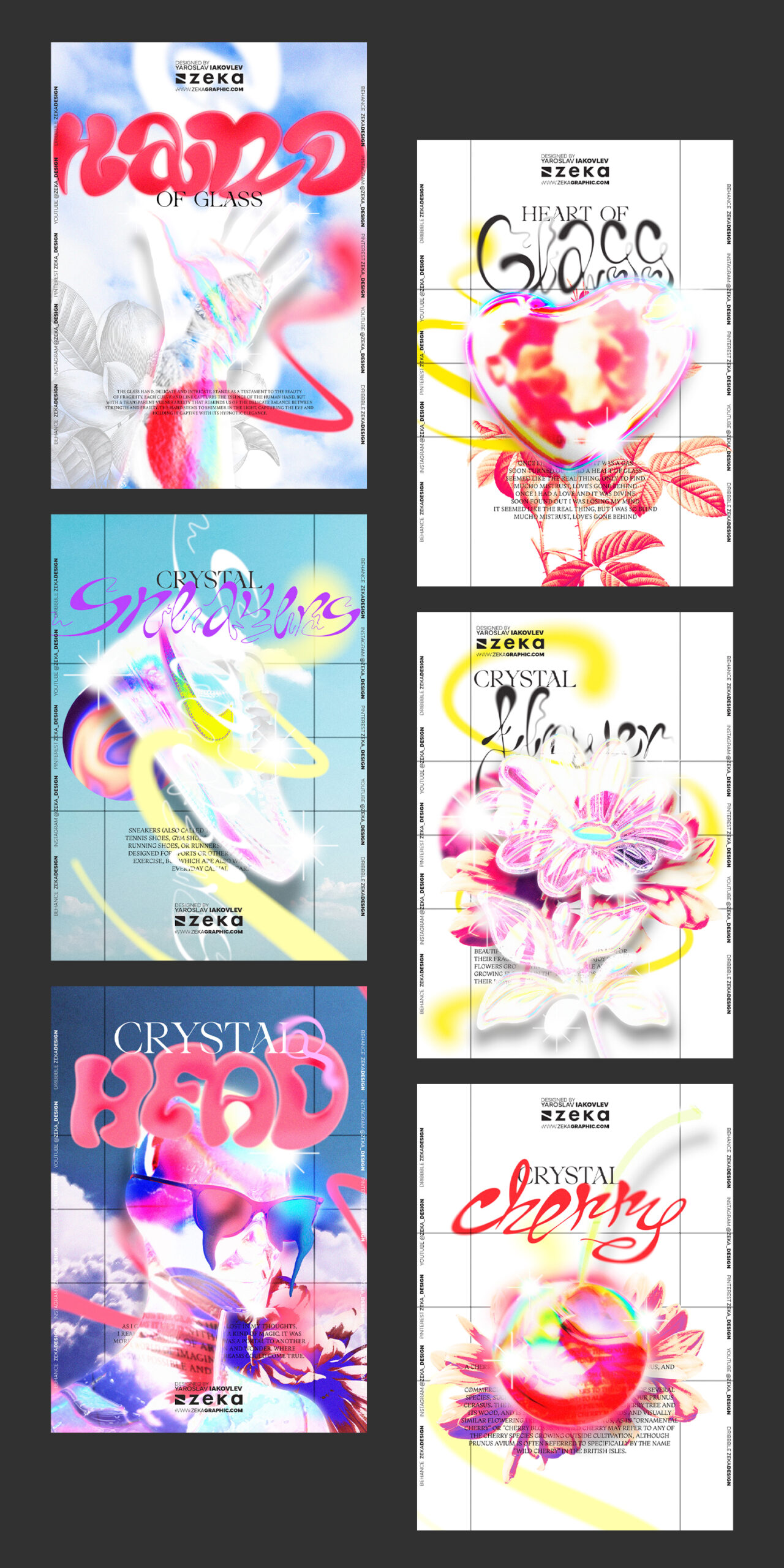 Glass Poster Series by Zeka Design Graphic Design Inspiration