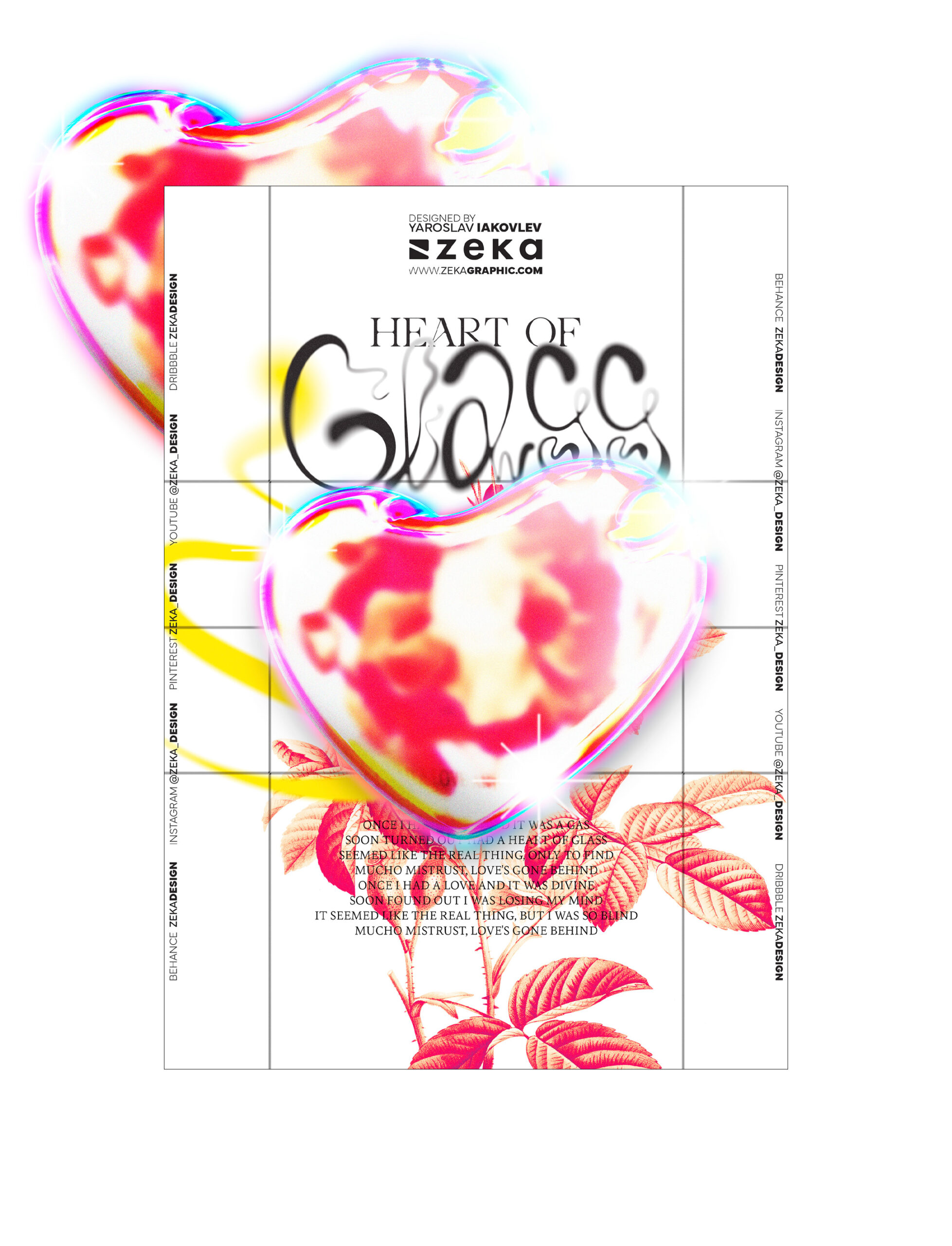 Heart Of Glass Poster Design and Custom Typography Inspiration by Zeka Design
