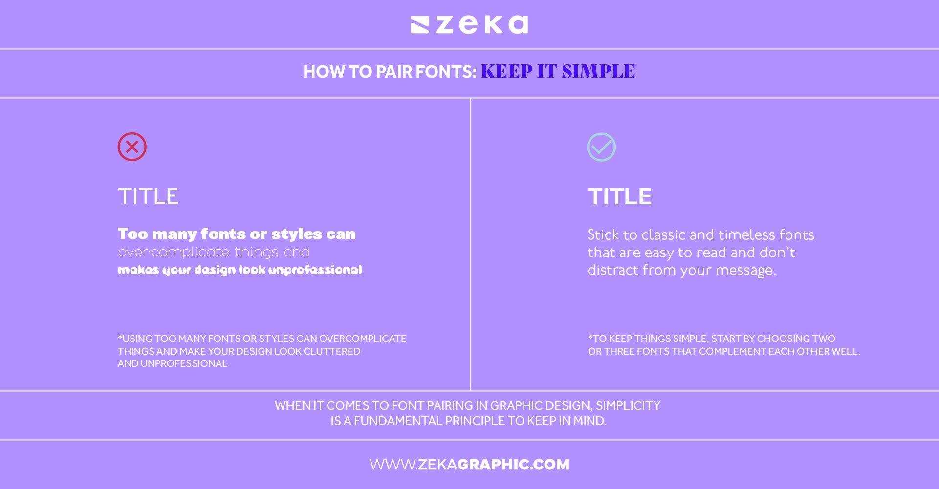 Keep it simple to font pairing in graphic design