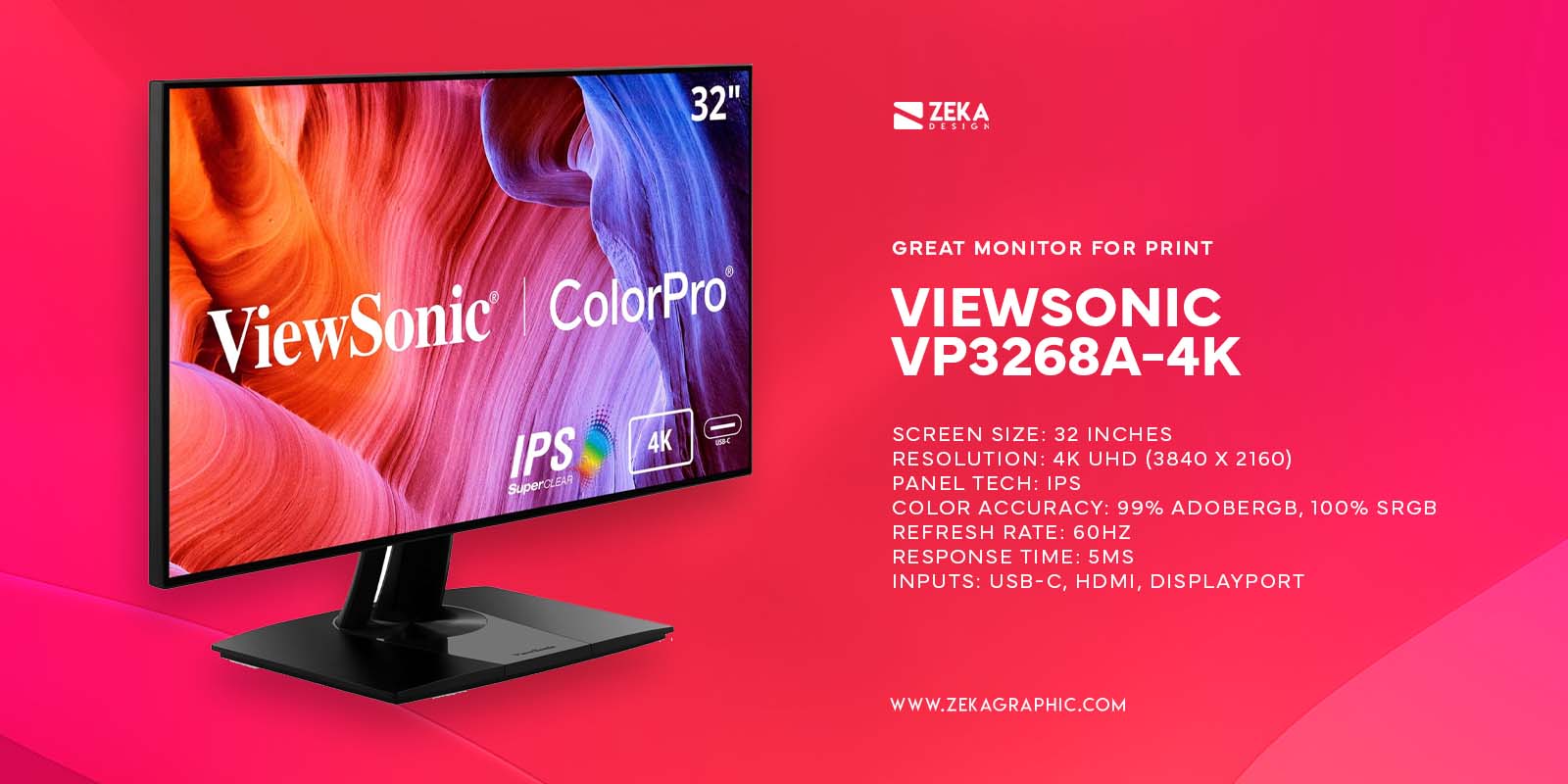 ViewSonic VP3268a-4K Great Monitor for Print