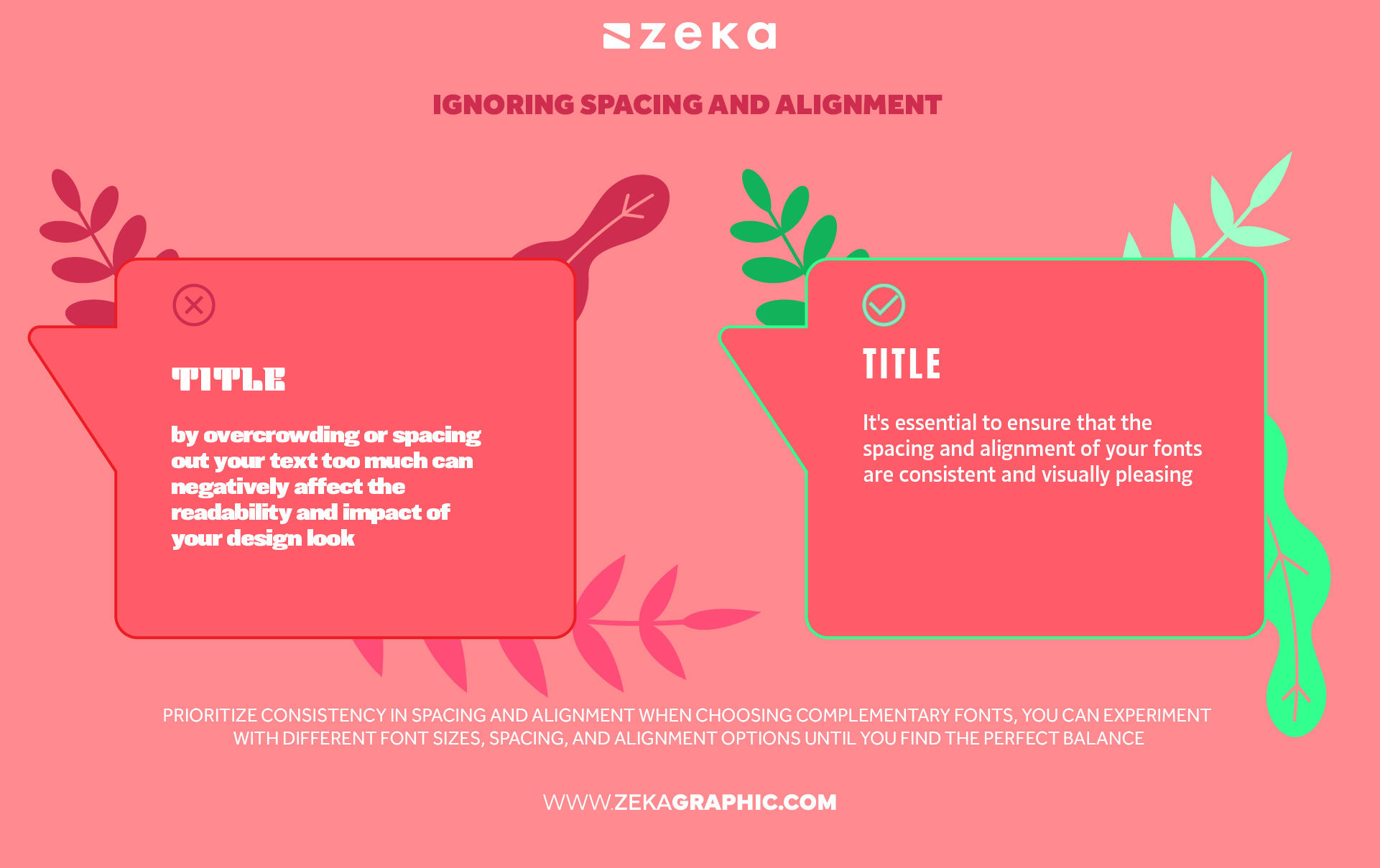 font pairing mistake Ignoring spacing and alignment