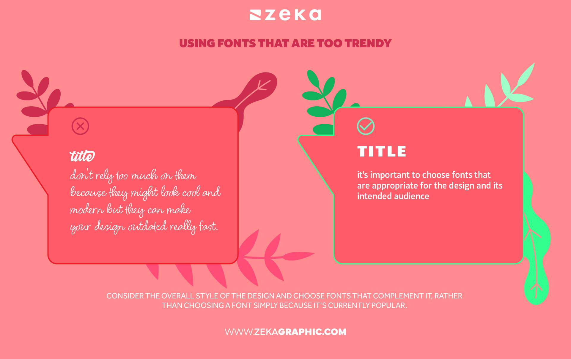 font pairing mistake Using Fonts that Are Too Trendy