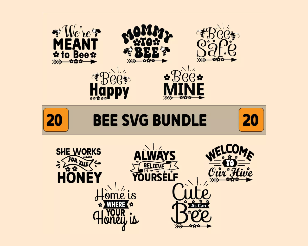 4 - Bee SVG Design Bundle