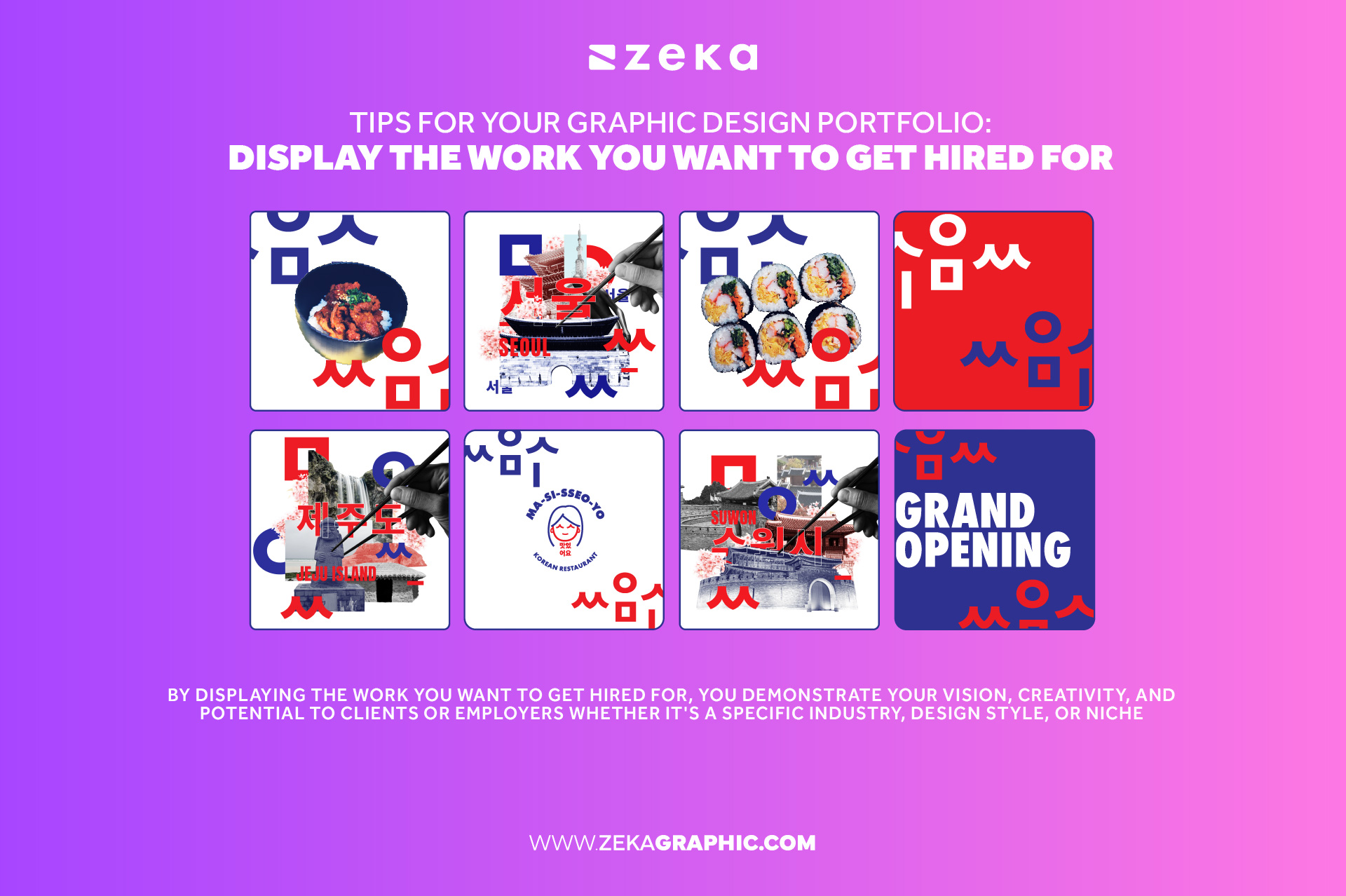 Tips for your Graphic Design Portfolio Display the work you want to get hired for