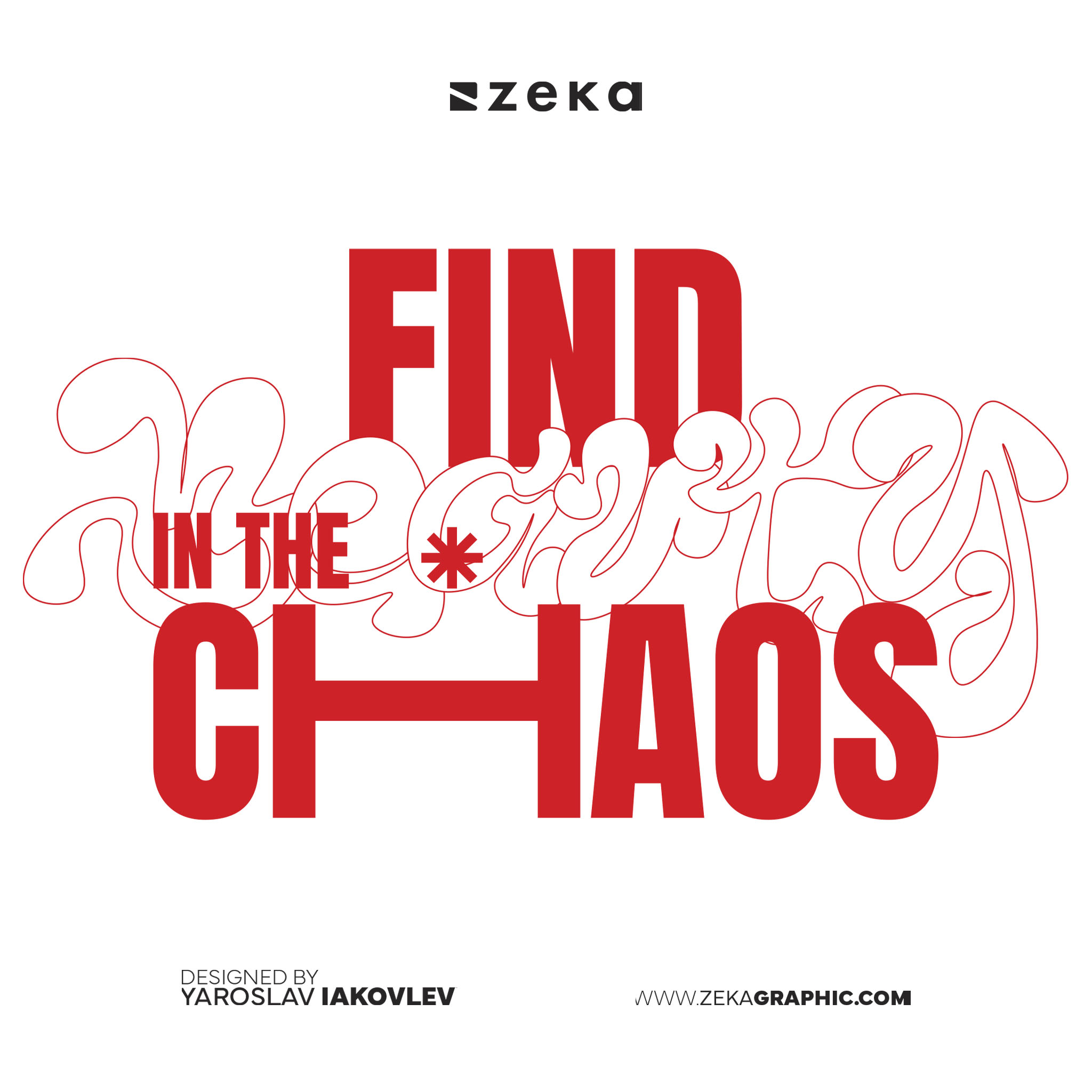 Find The Beauty in the chaos Custom Typography by Zeka Design