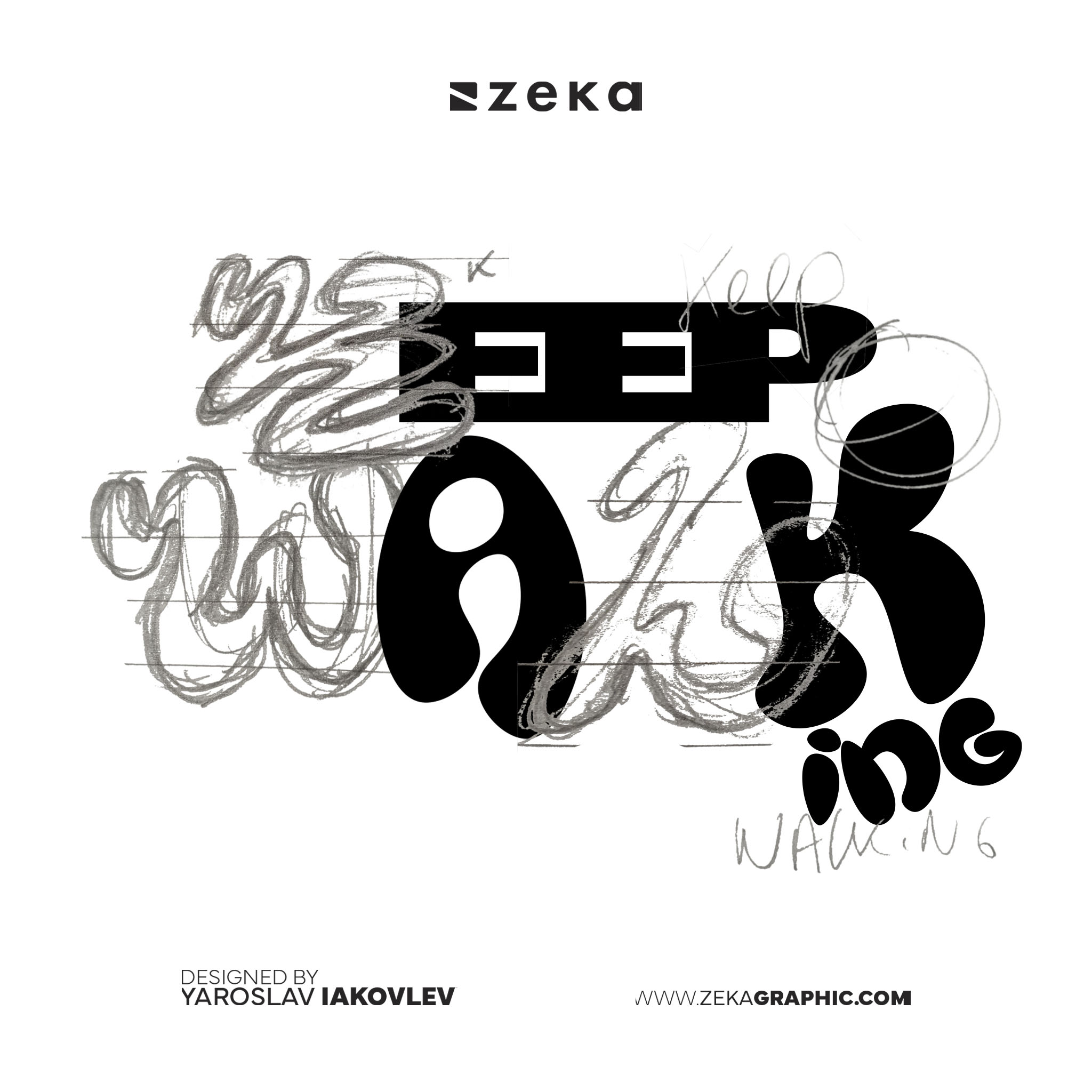 Keep Walking Custom Typography by Zeka Design