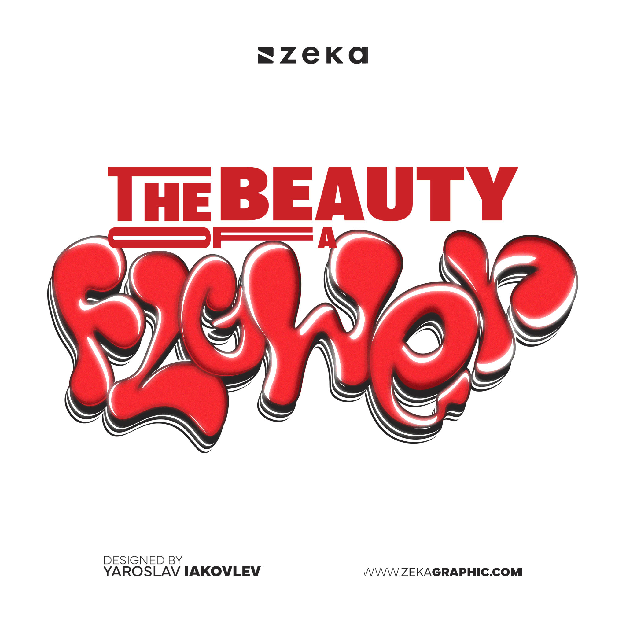 The Beauty of a flower Custom Typography by Zeka Design