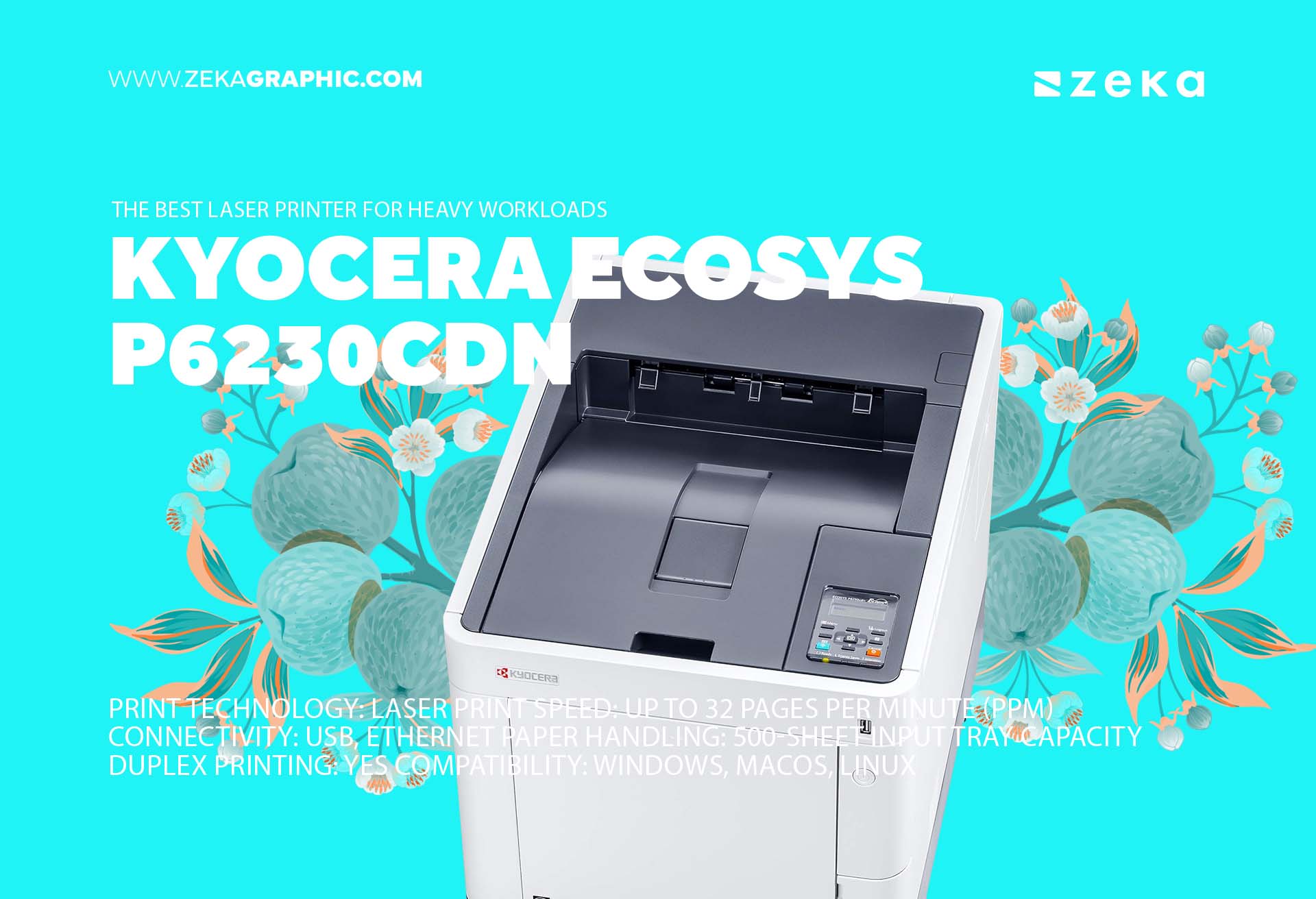 Kyocera Ecosys P6230cdn The best laser printer for heavy workloads