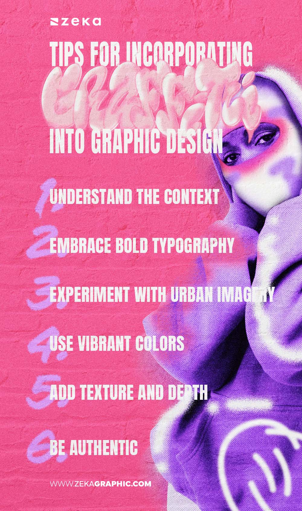 Tips for Incorporating Graffiti Elements into Graphic Design Projects Infographic