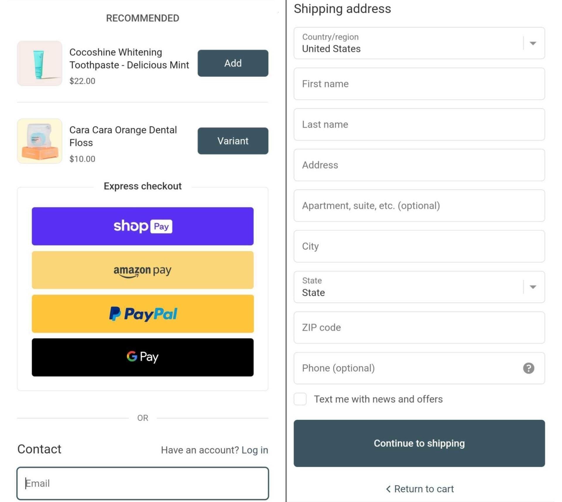 Streamlined Checkout Process cocofloss