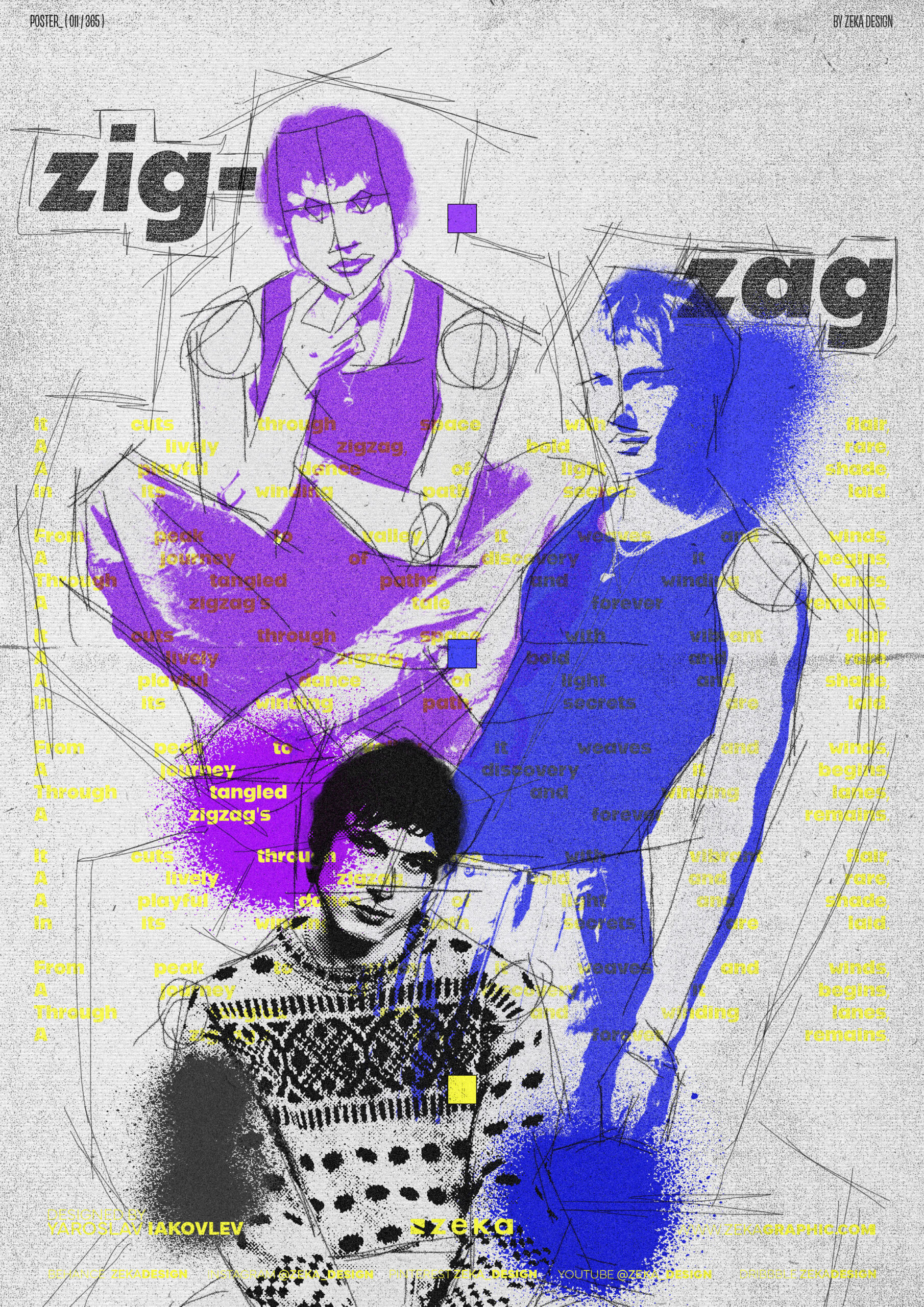 0011 Zig Zag Poster Design by Zeka Design