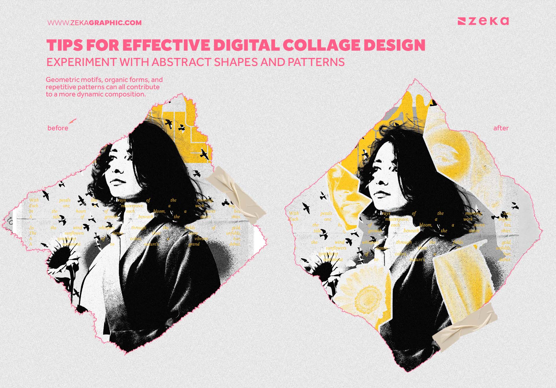 Tips for Effective Digital Collage Experiment with Abstract Shapes and Patterns