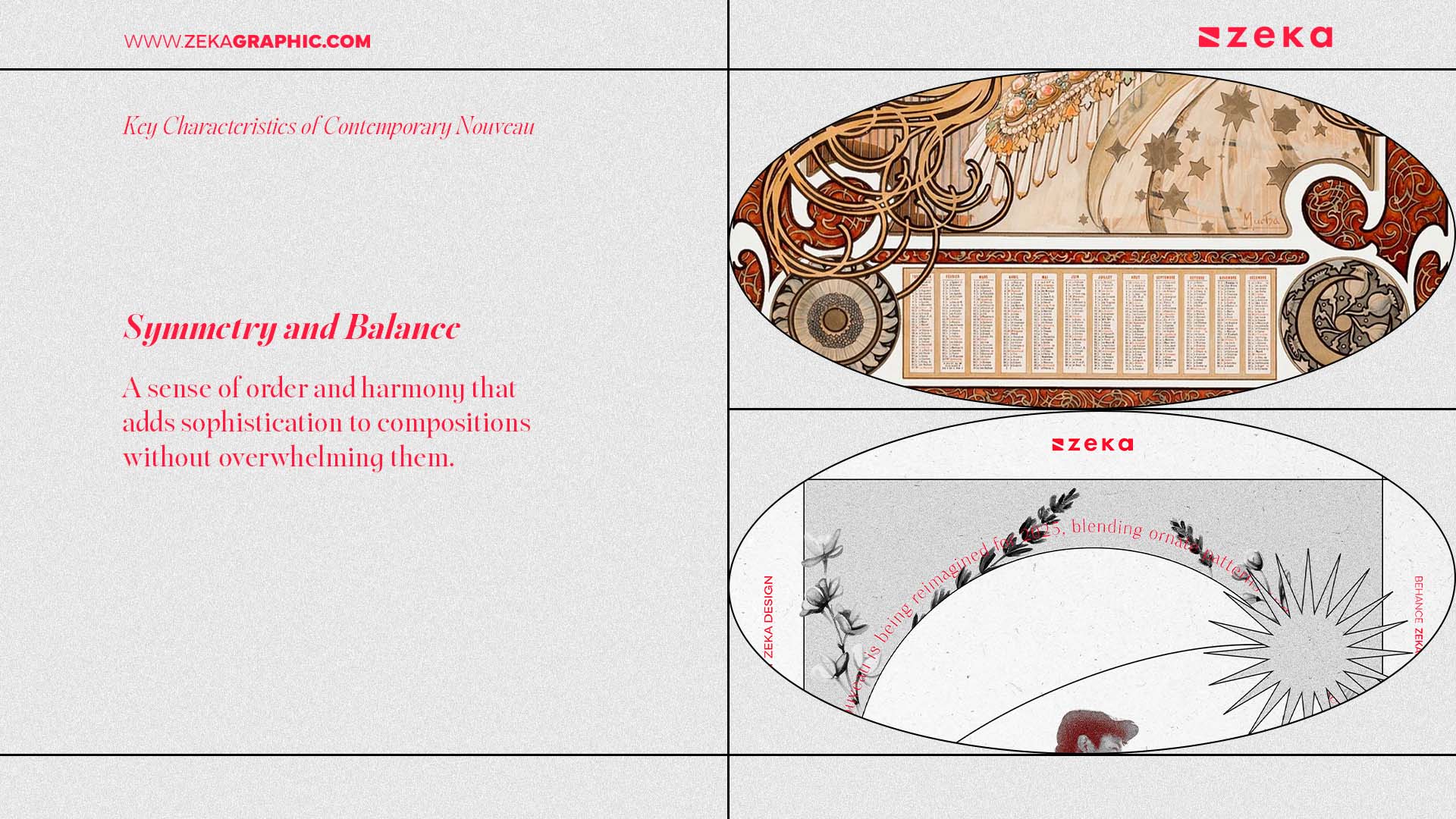 Characteristics of Contemporary Nouveau Symmetry and Balance