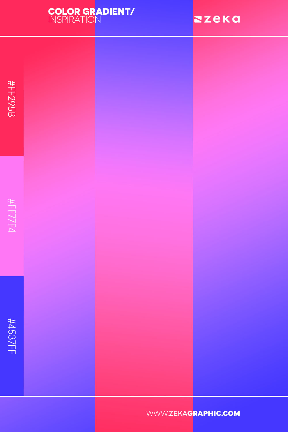 Color Gradient Inspiration 30 ff295b ff77f4 4537ff