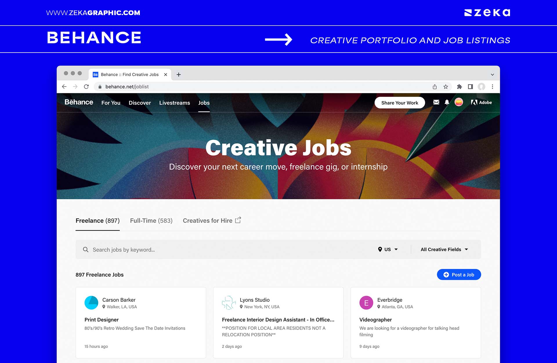 Behance Jobs for Graphic Designers
