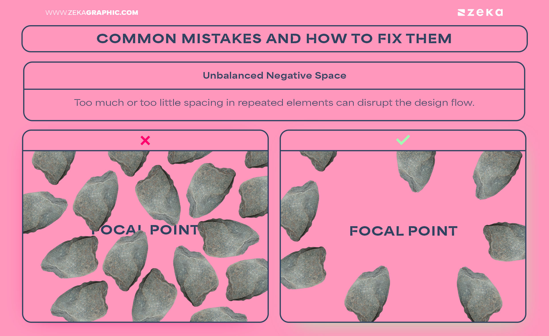 Repetition in Graphic Design Common Mistakes Unbalanced Negative Space