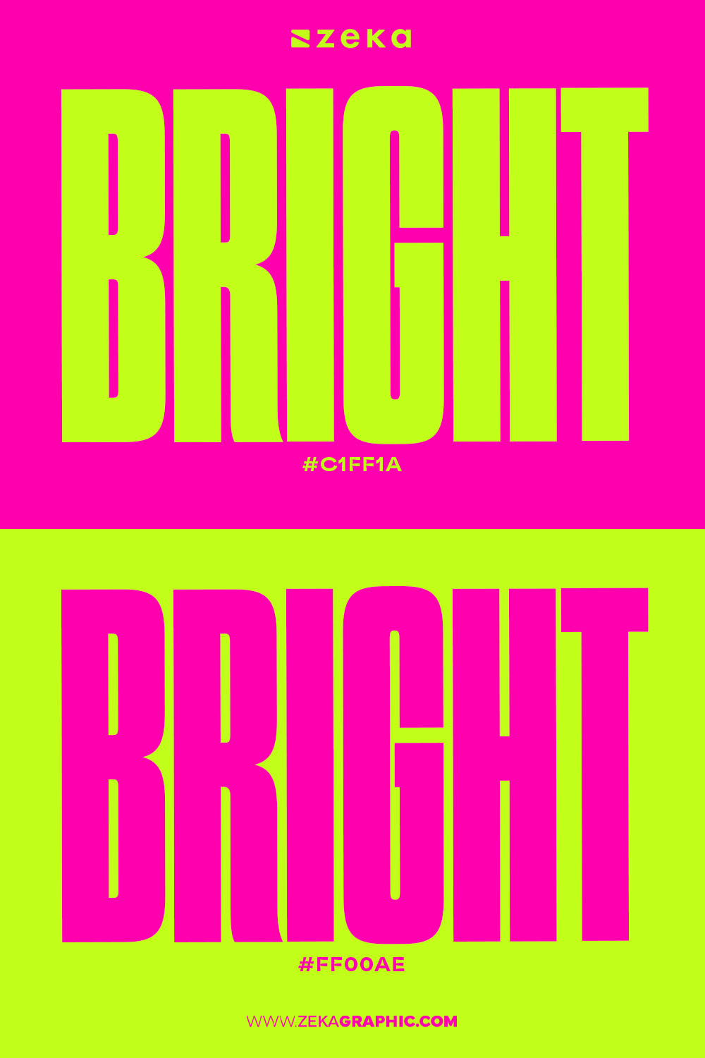 Vibrant Color Combinations That Work #ff00ae #c1ff1a