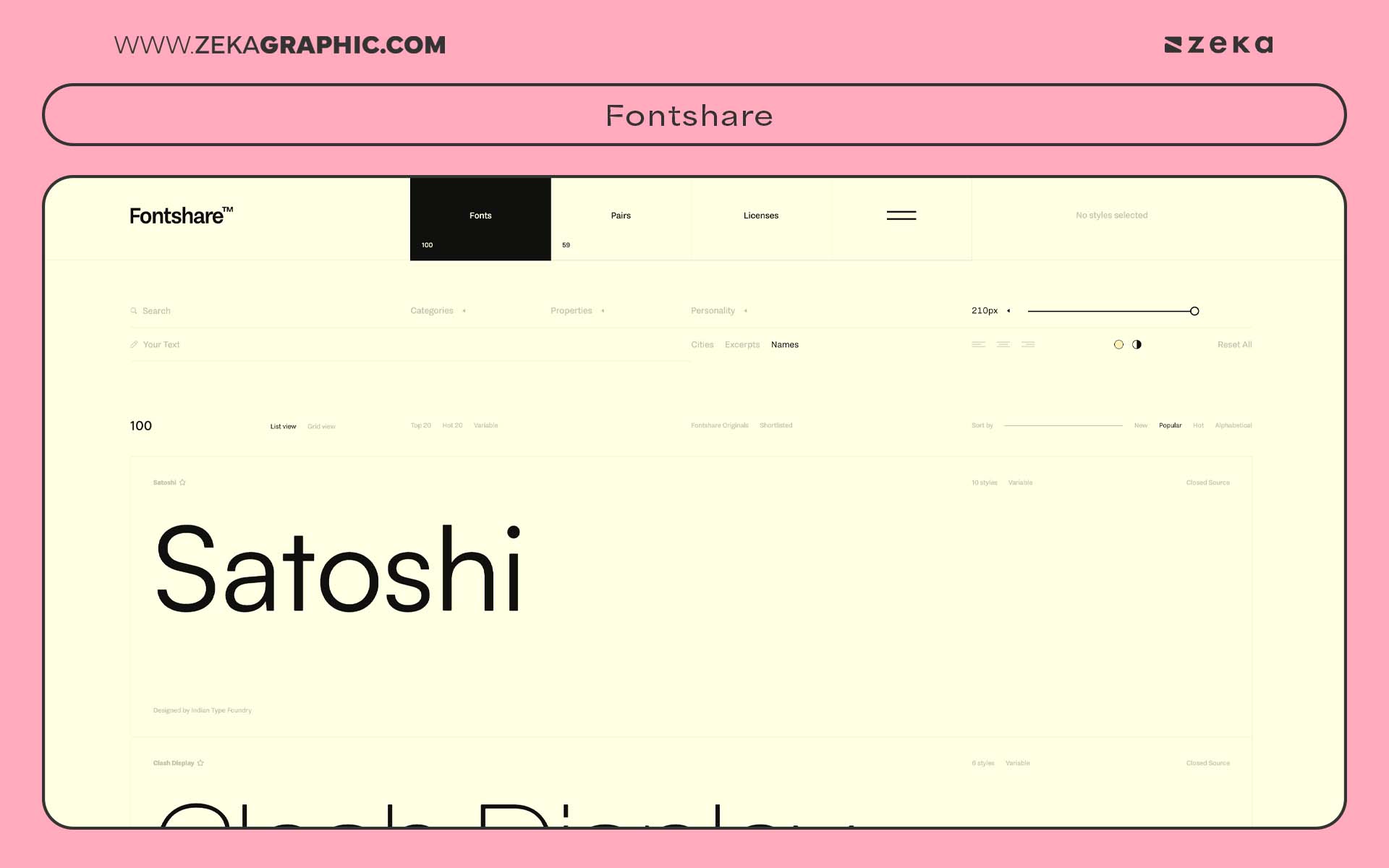 Best Websites for Fonts Fontshare_