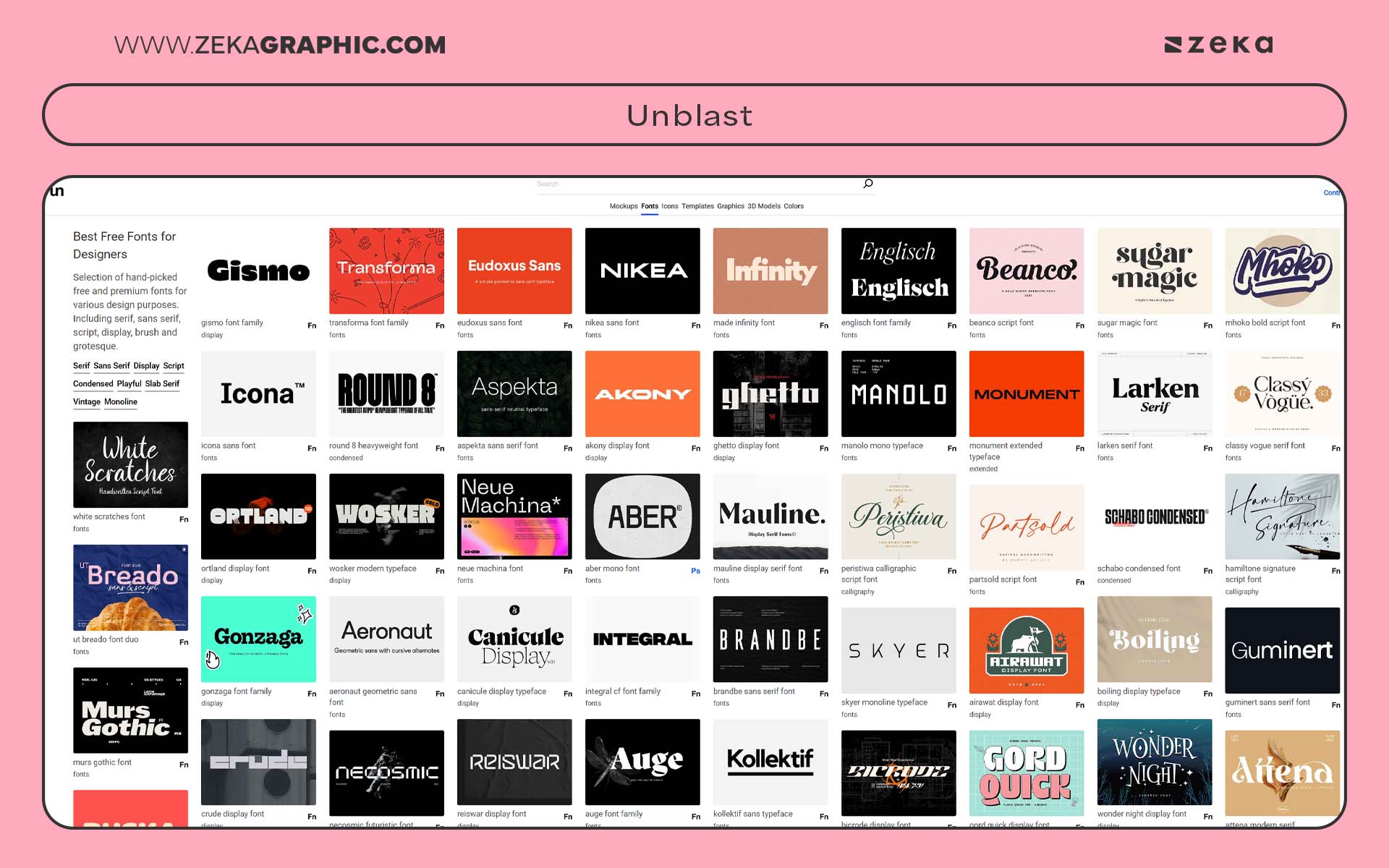 Best Websites for Fonts unblast_