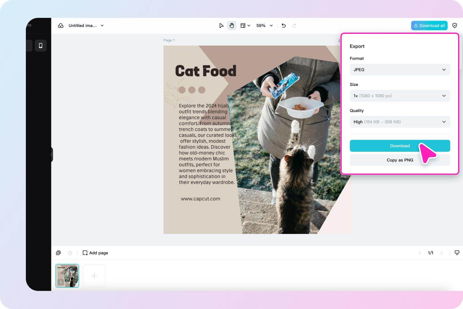 Preview and download