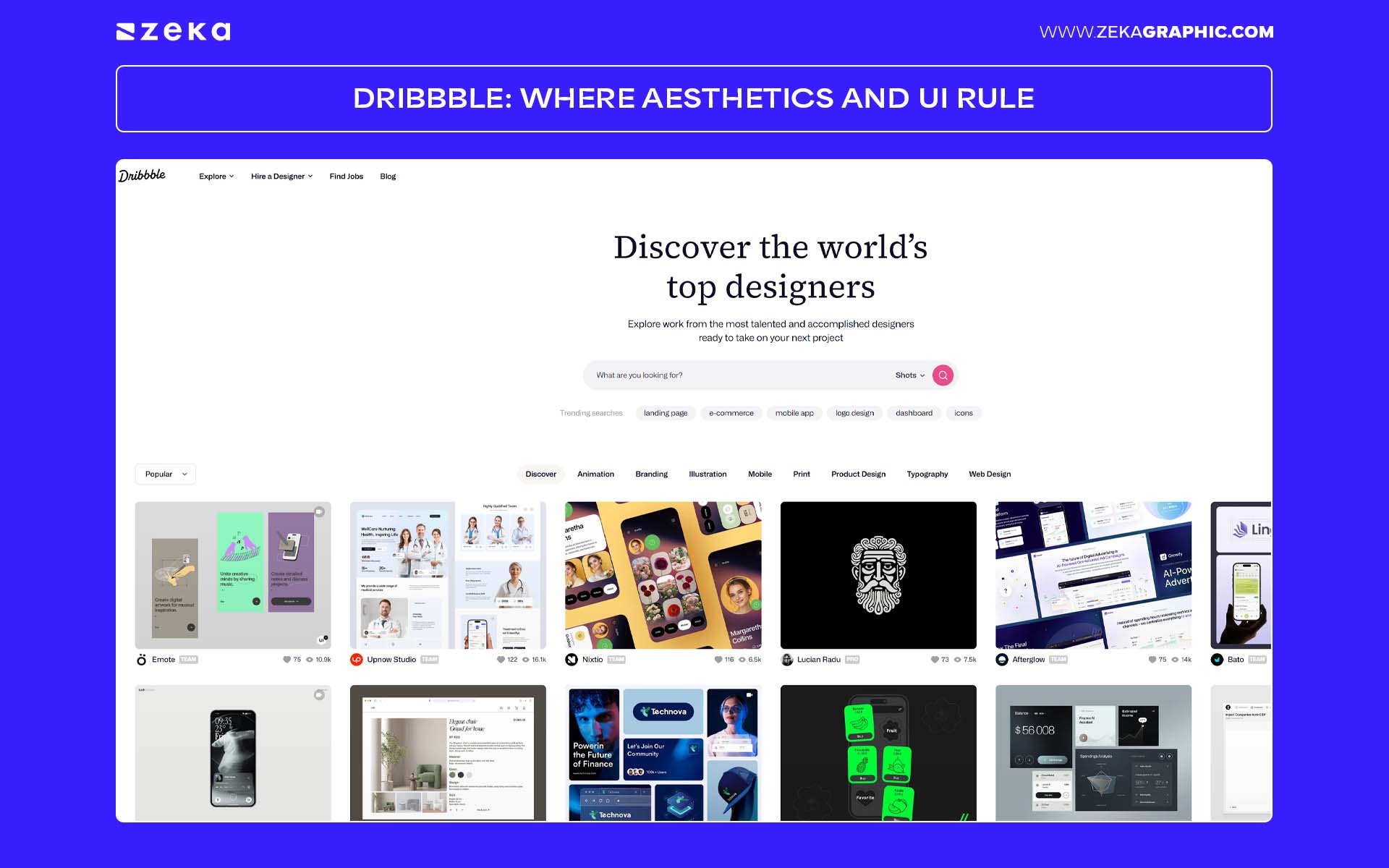 Dribbble Where Aesthetics and UI Rule