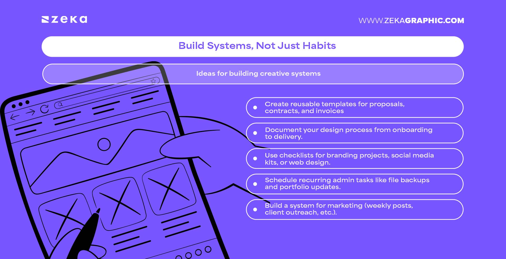 Ideas for building creative systems for graphic designers