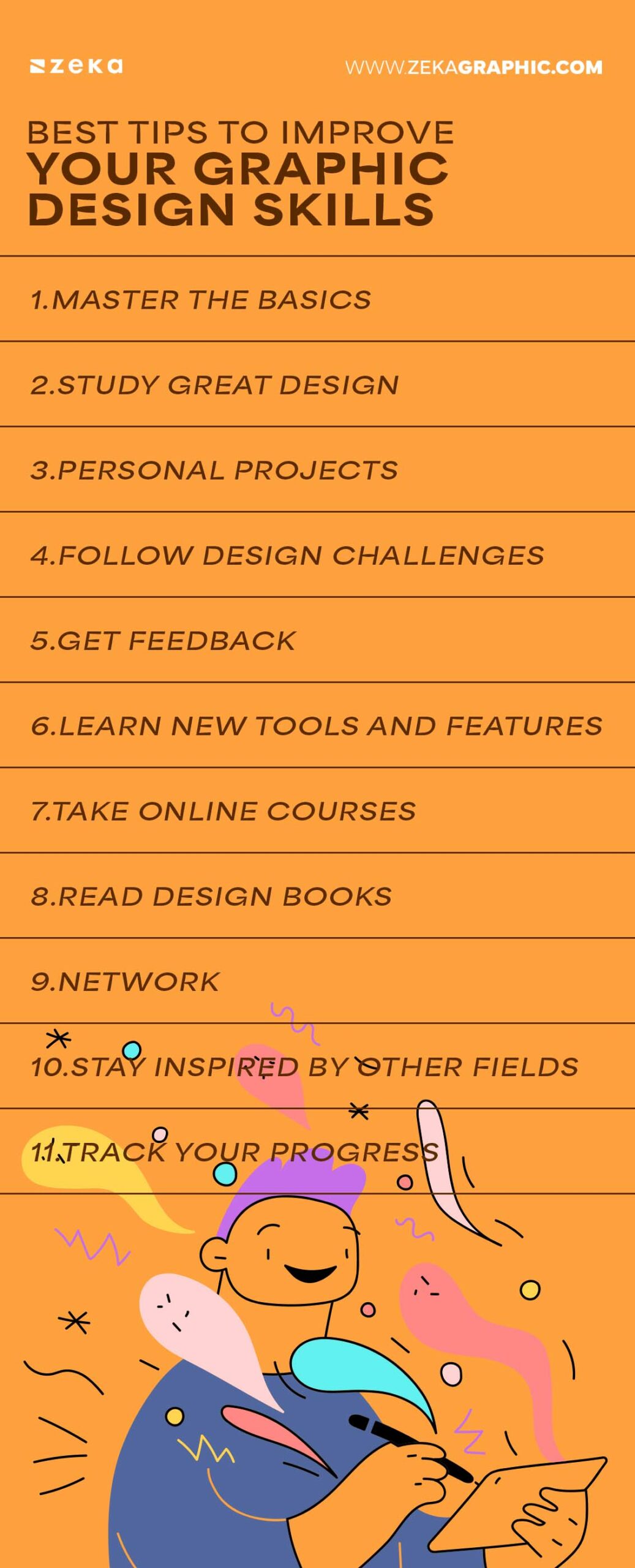 best tips to Improve Your Graphic Design Skills infographic