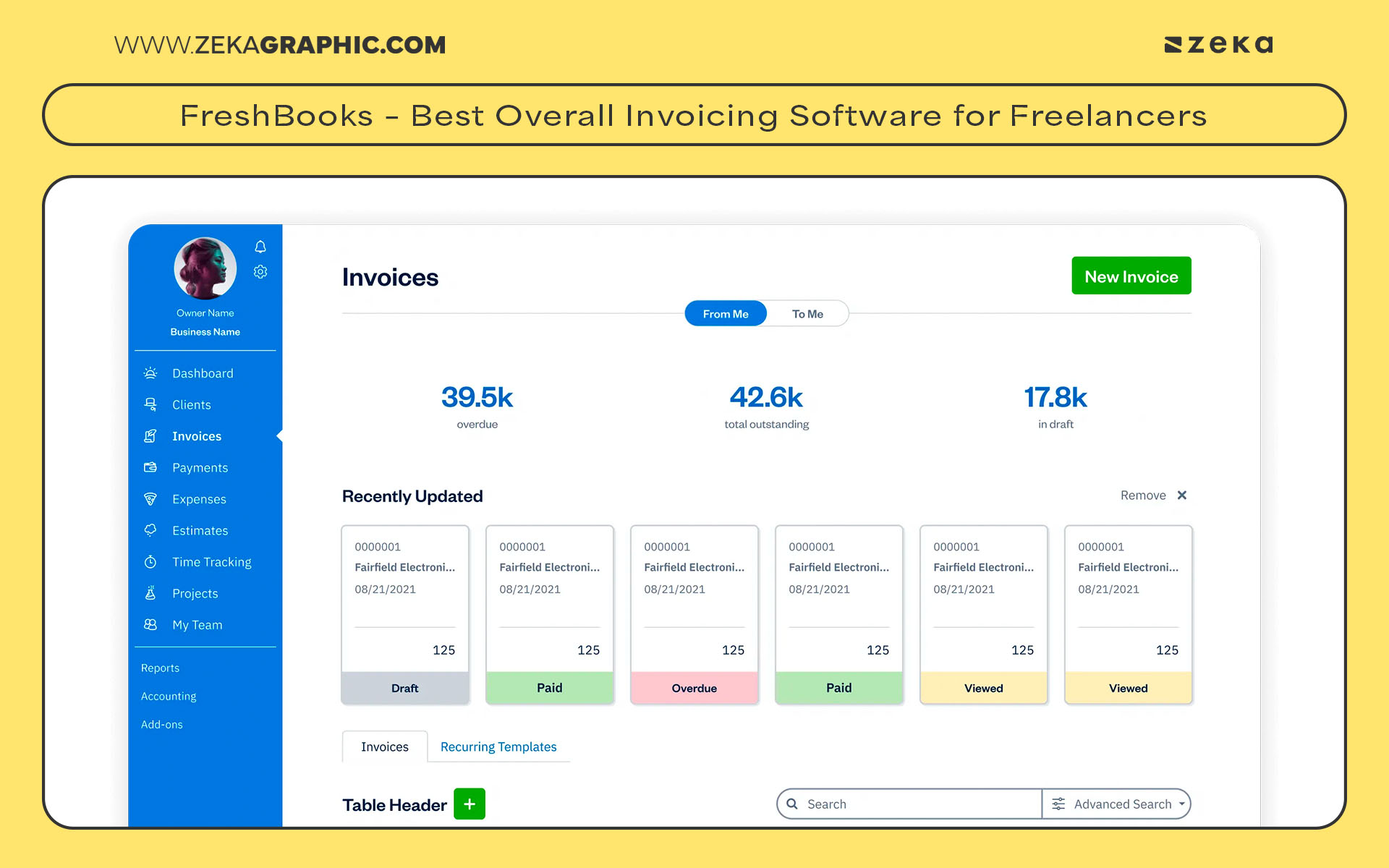 FreshBooks Best Overall Invoicing Software for Freelancers