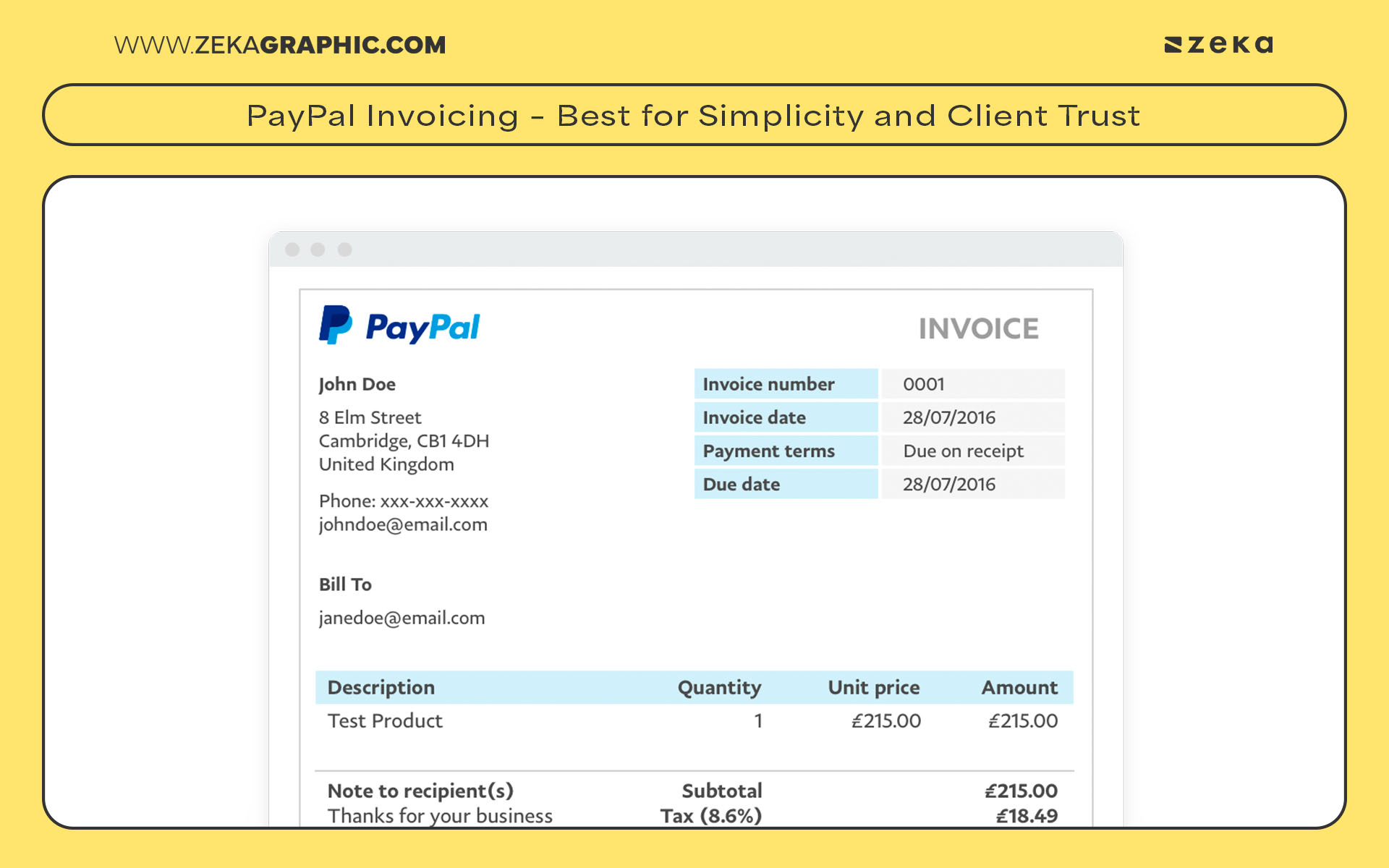 PayPal Invoicing – Best for Simplicity and Client Trust