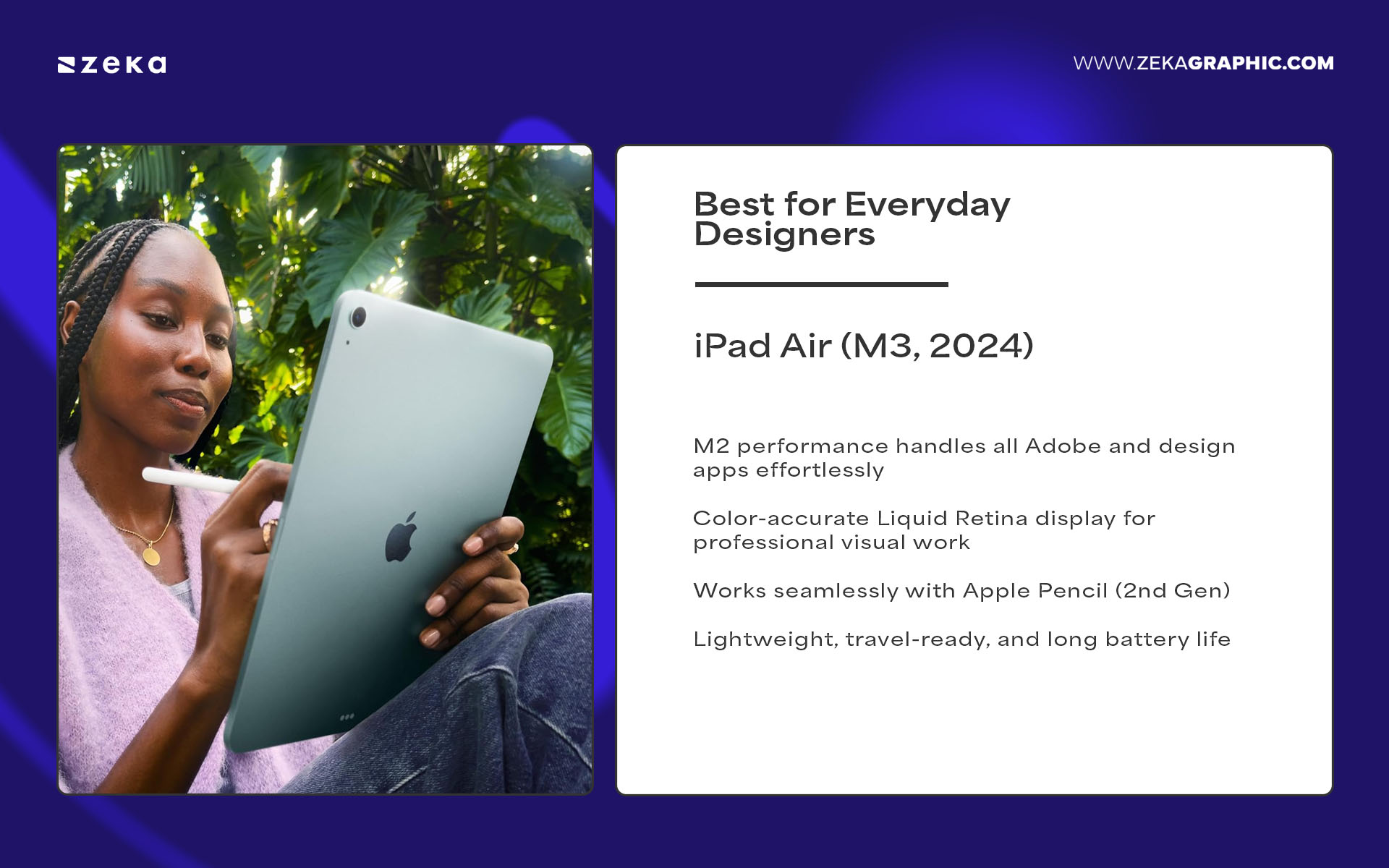 iPad Air (M3, 2024) – Best for Everyday Designers
