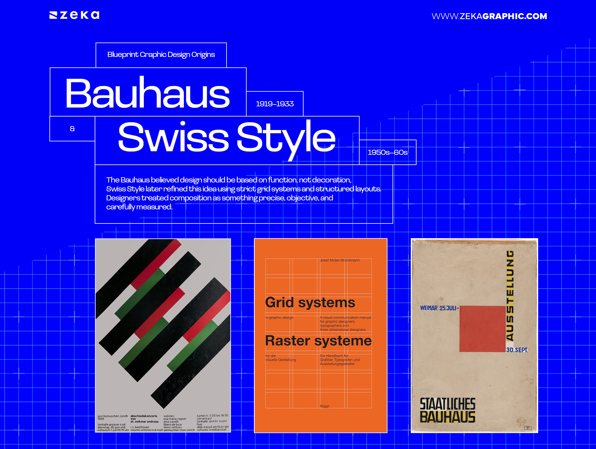 Bauhaus and Swiss Style influence on Blueprint Graphic Design