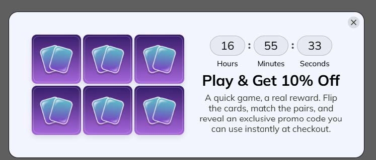 Memory Match Mini-Games Inside Popups