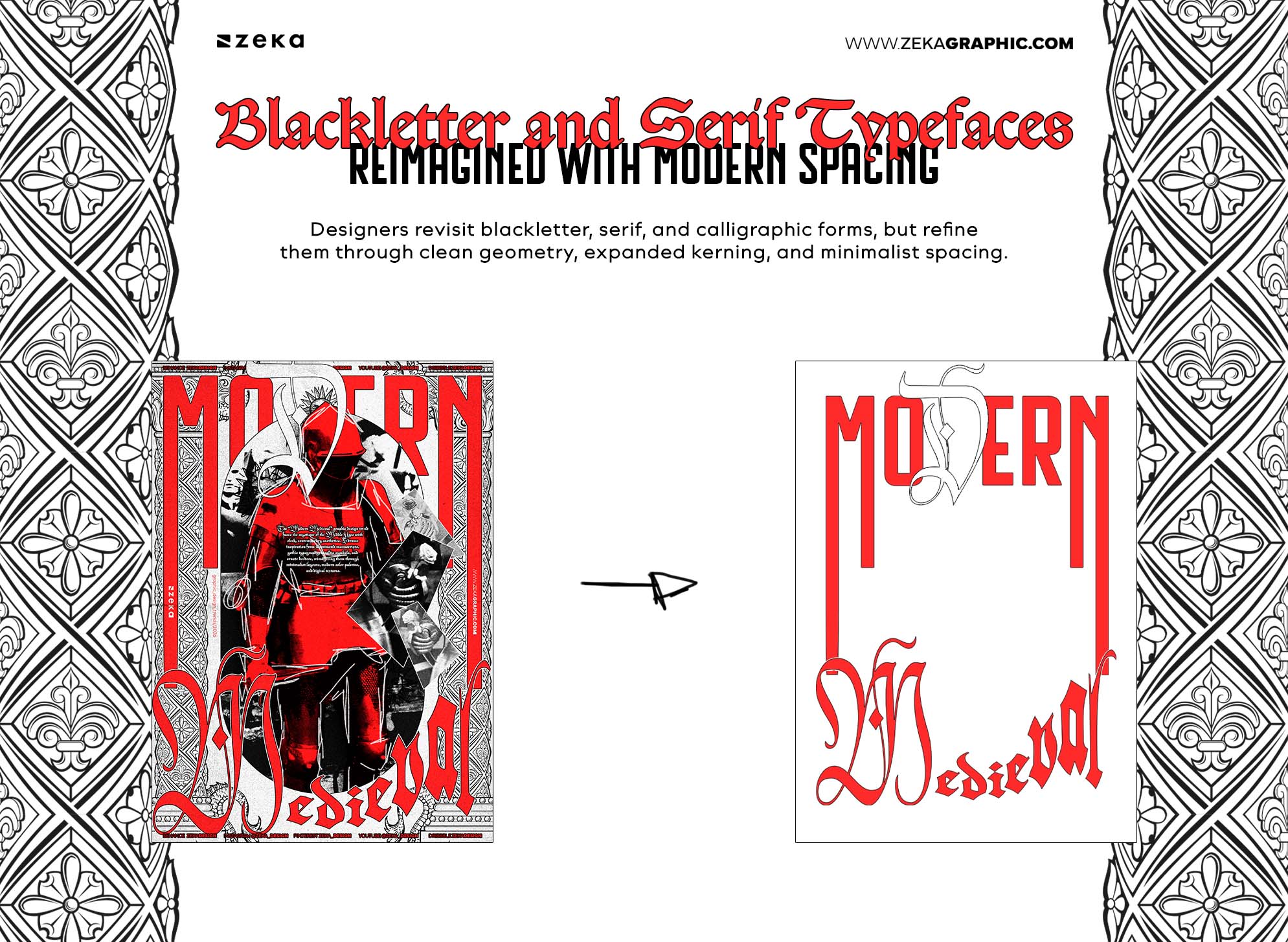 Characteristics of Modern Medieval Blackletter and Serif Typefaces