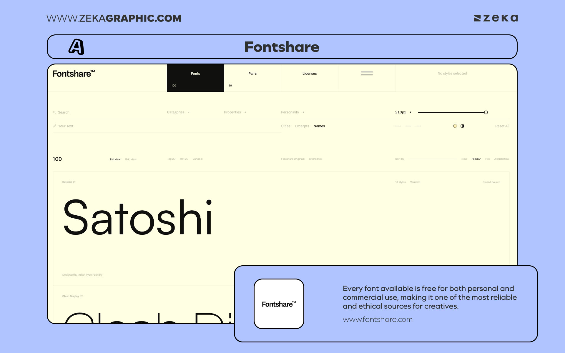 Free Fonts for Graphic Designers Fontshare_