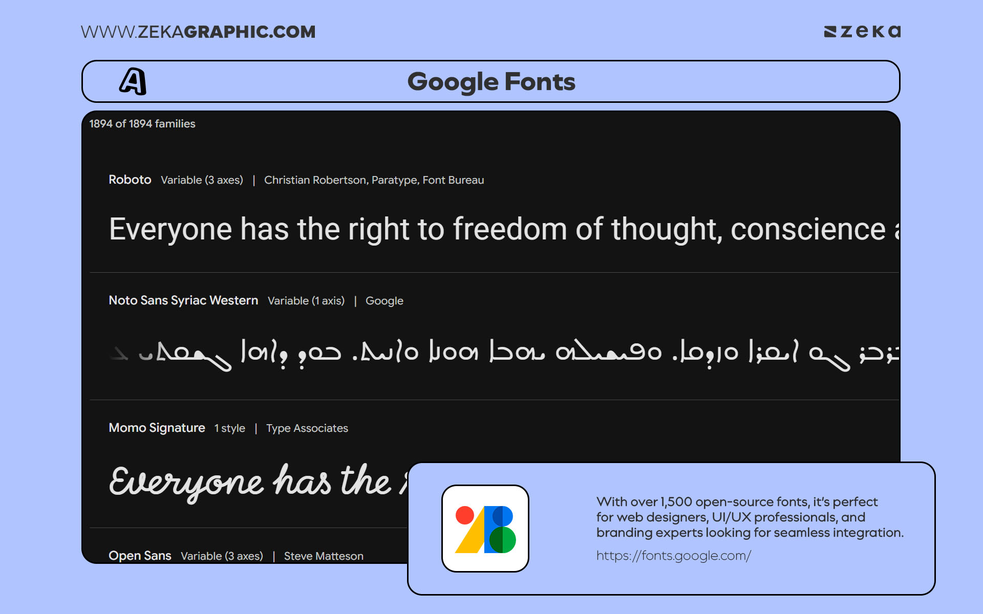 Free Fonts for Graphic Designers Google Fonts