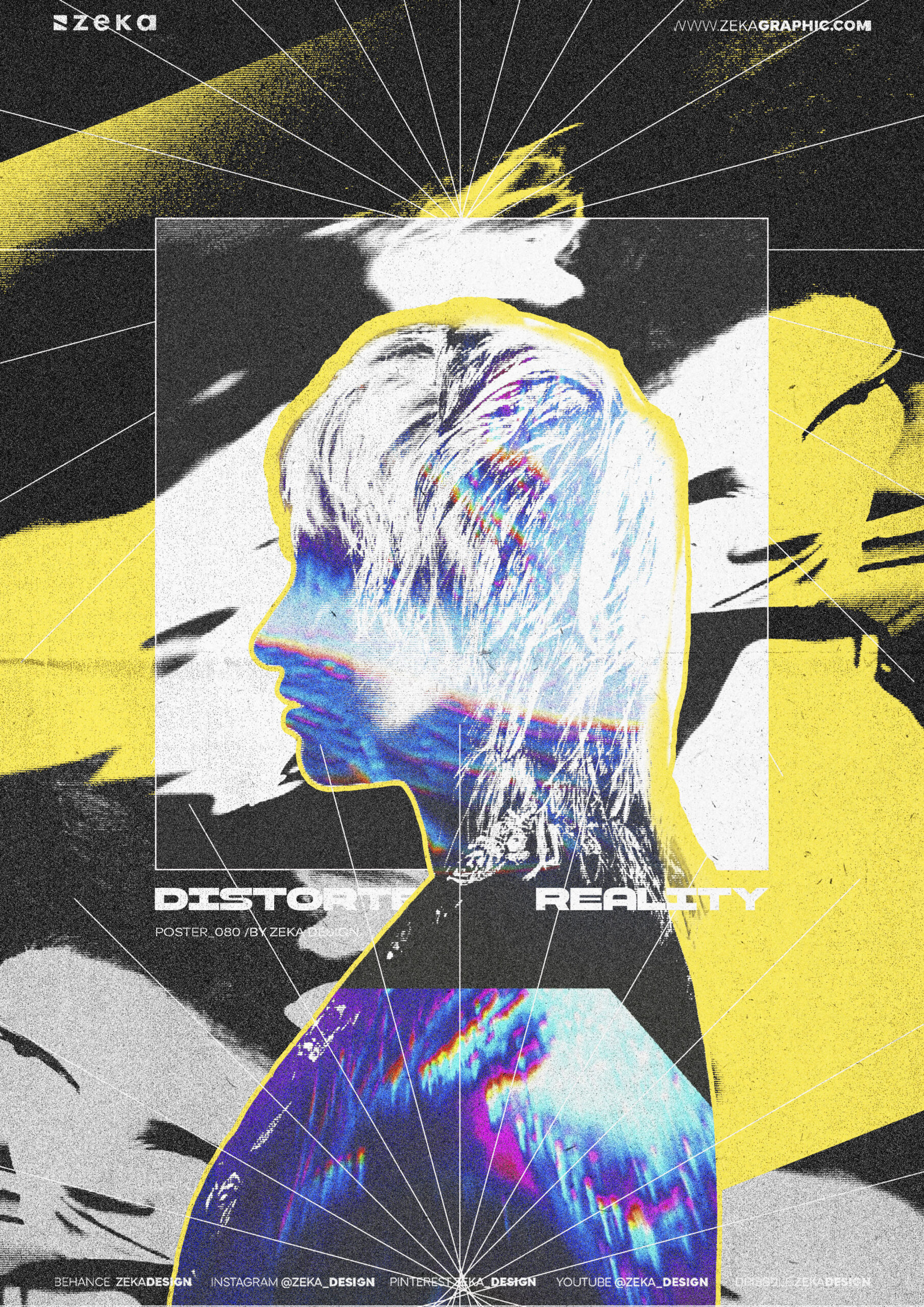 0080 Distorted Reality Poster Design by Zeka Design