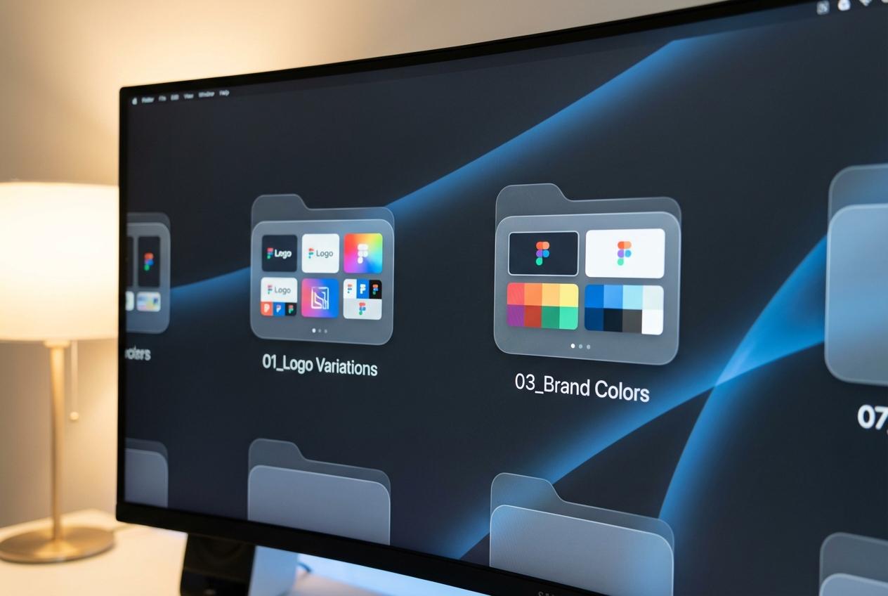 Computer screen displaying digital folders with design files